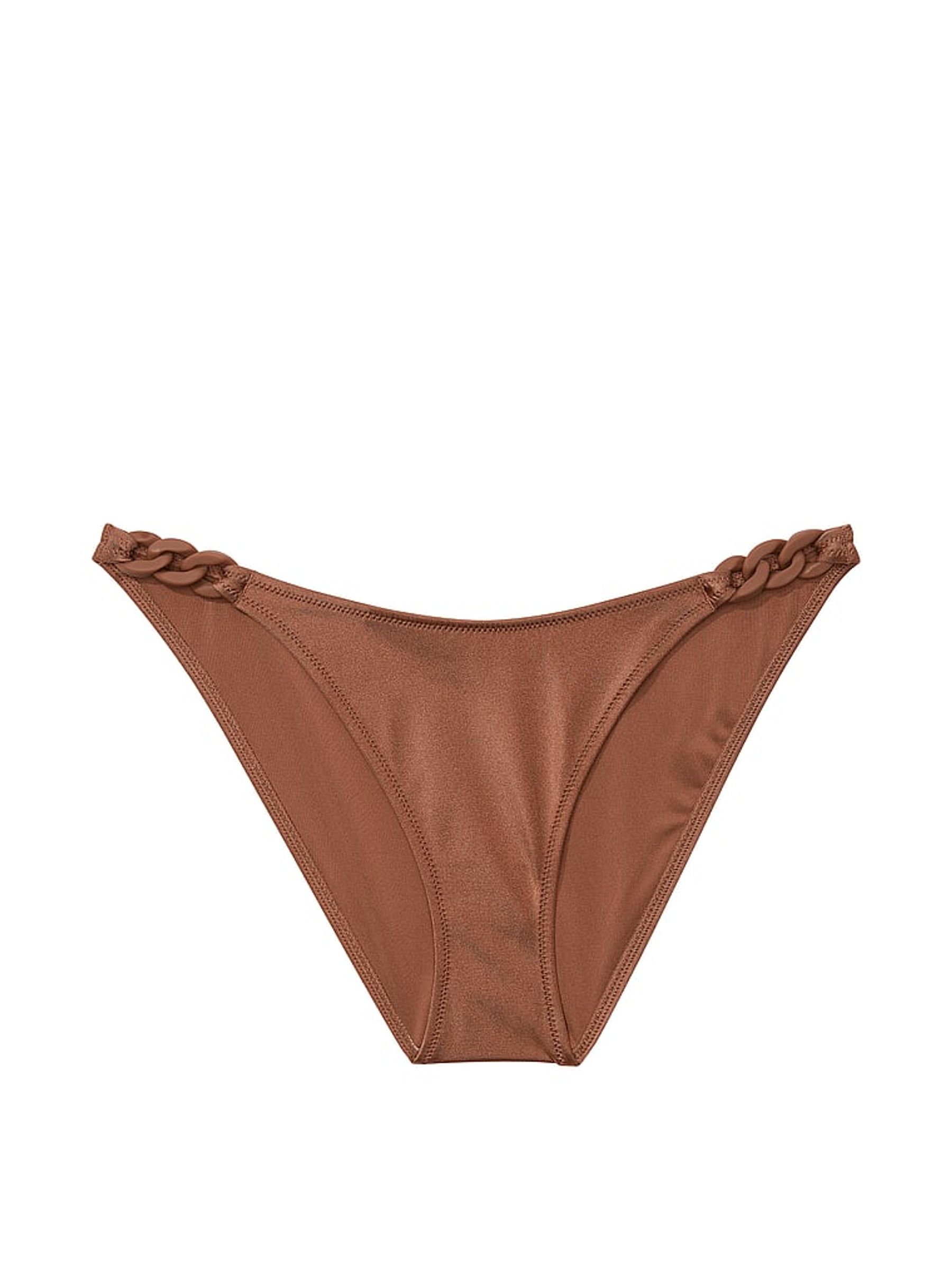 Caramel Brown Cheeky Swim Chain Bikini Bottom - Image 3 of 3