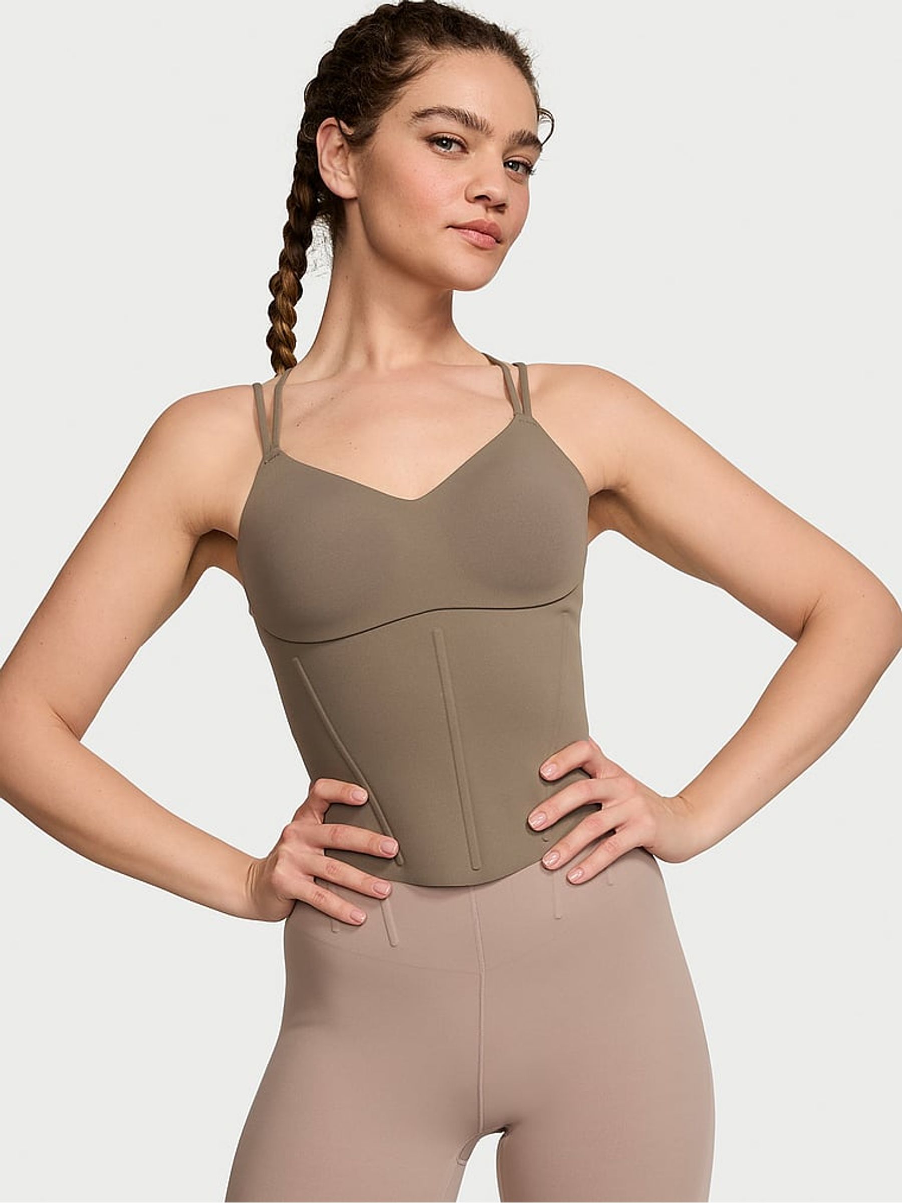 Terra Olive Green VS Elevate Corset Tank Top - Image 1 of 4