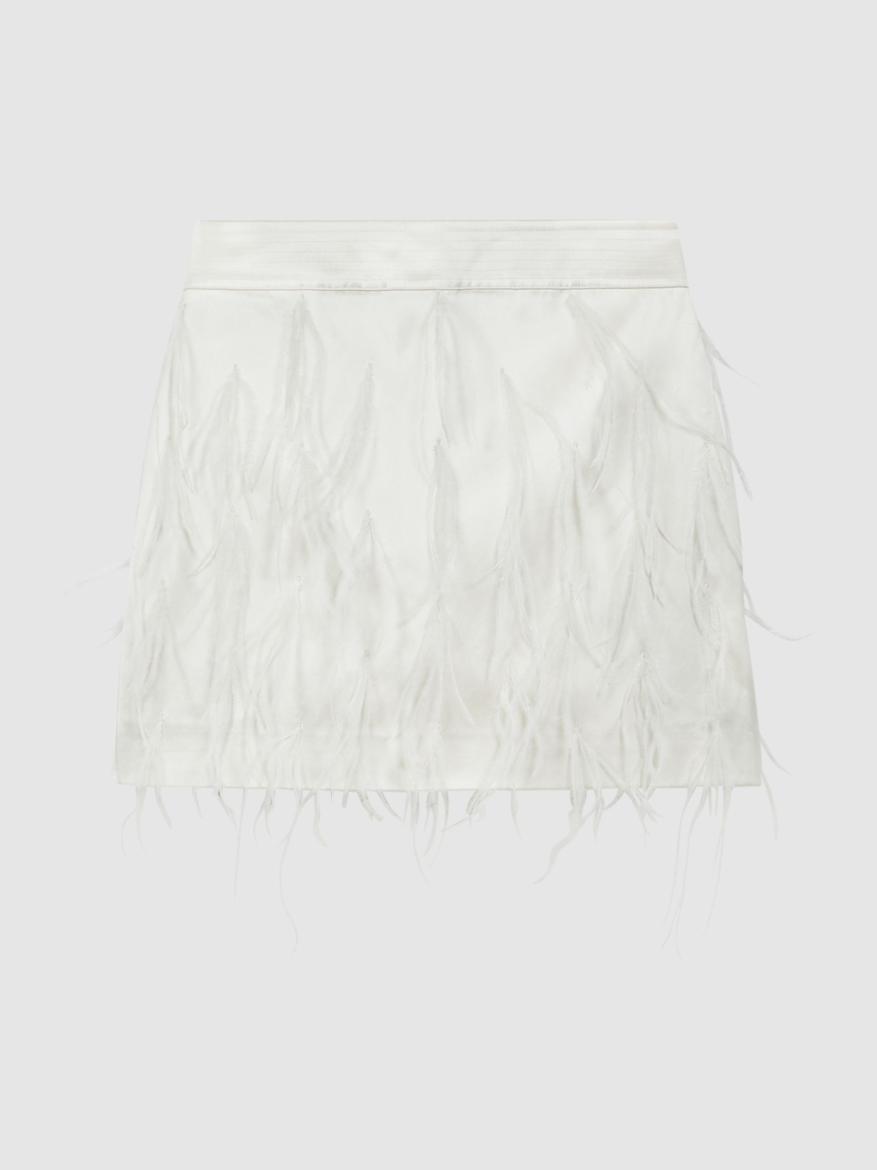 Atelier Feather Mini Skirt in Cream - Image 3 of 6