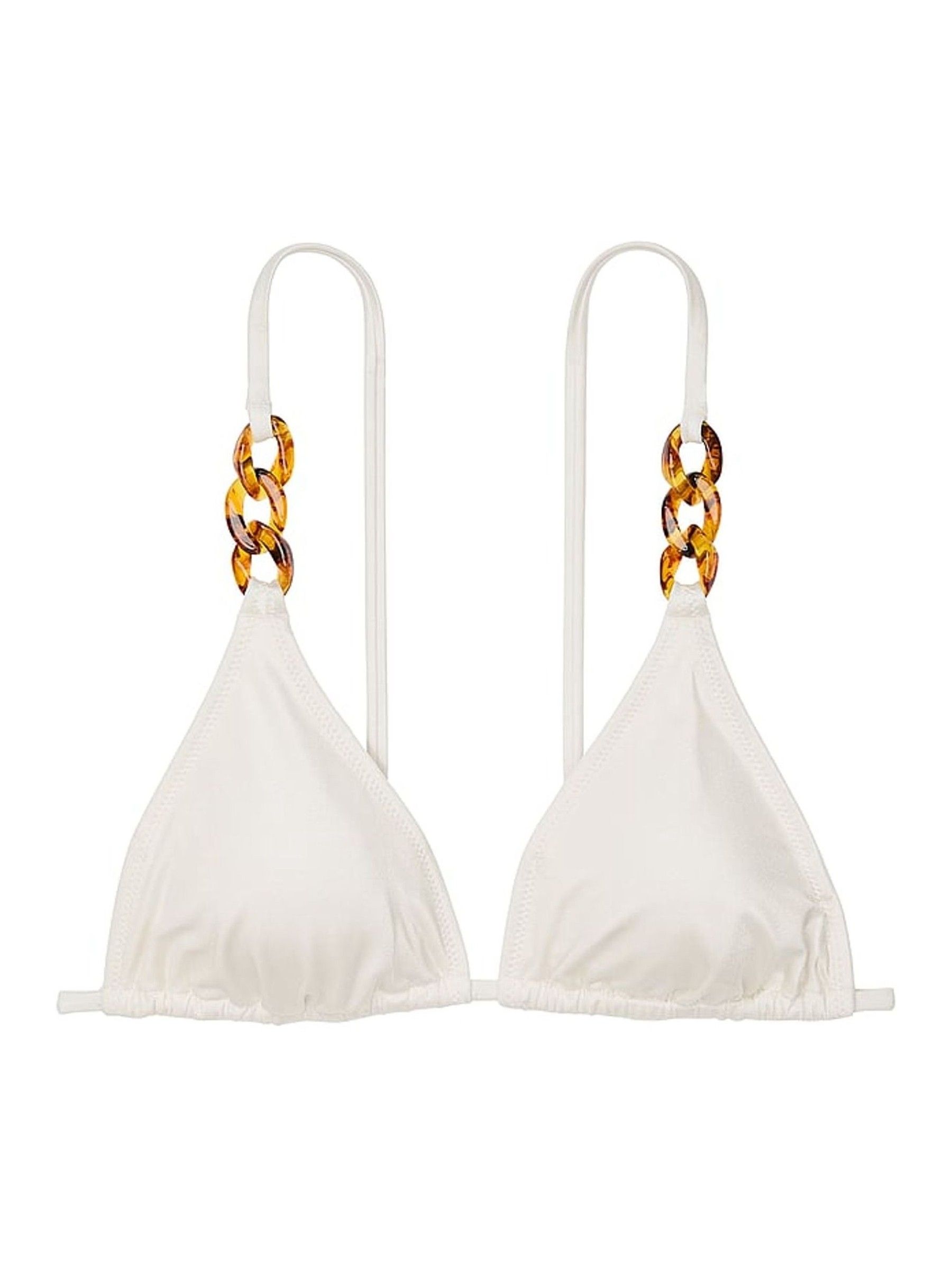 Coconut White Triangle Swim Chain Bikini Top - Image 3 of 3