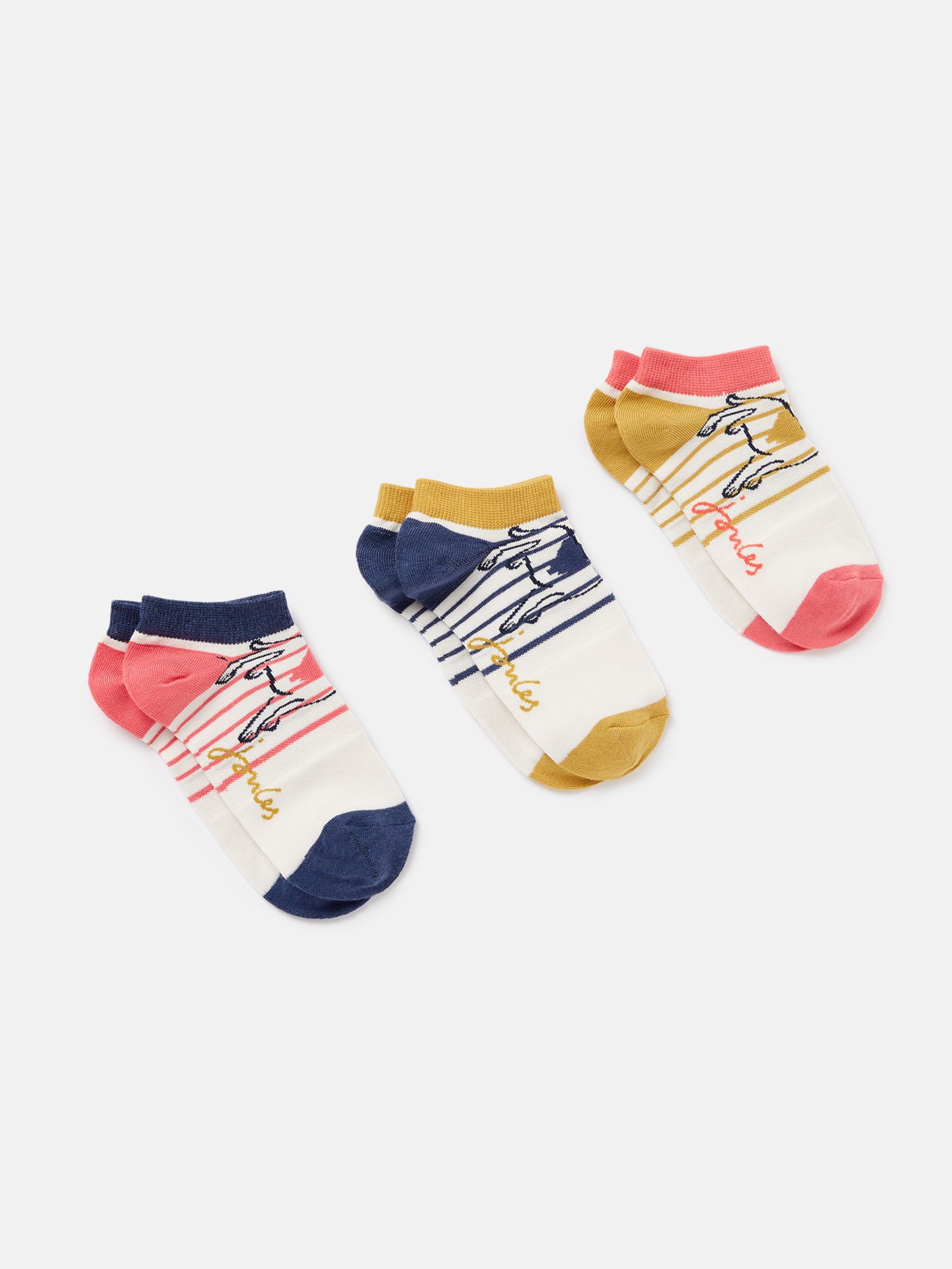 Rilla Orange Trainer Socks 3 Pack - Image 1 of 3