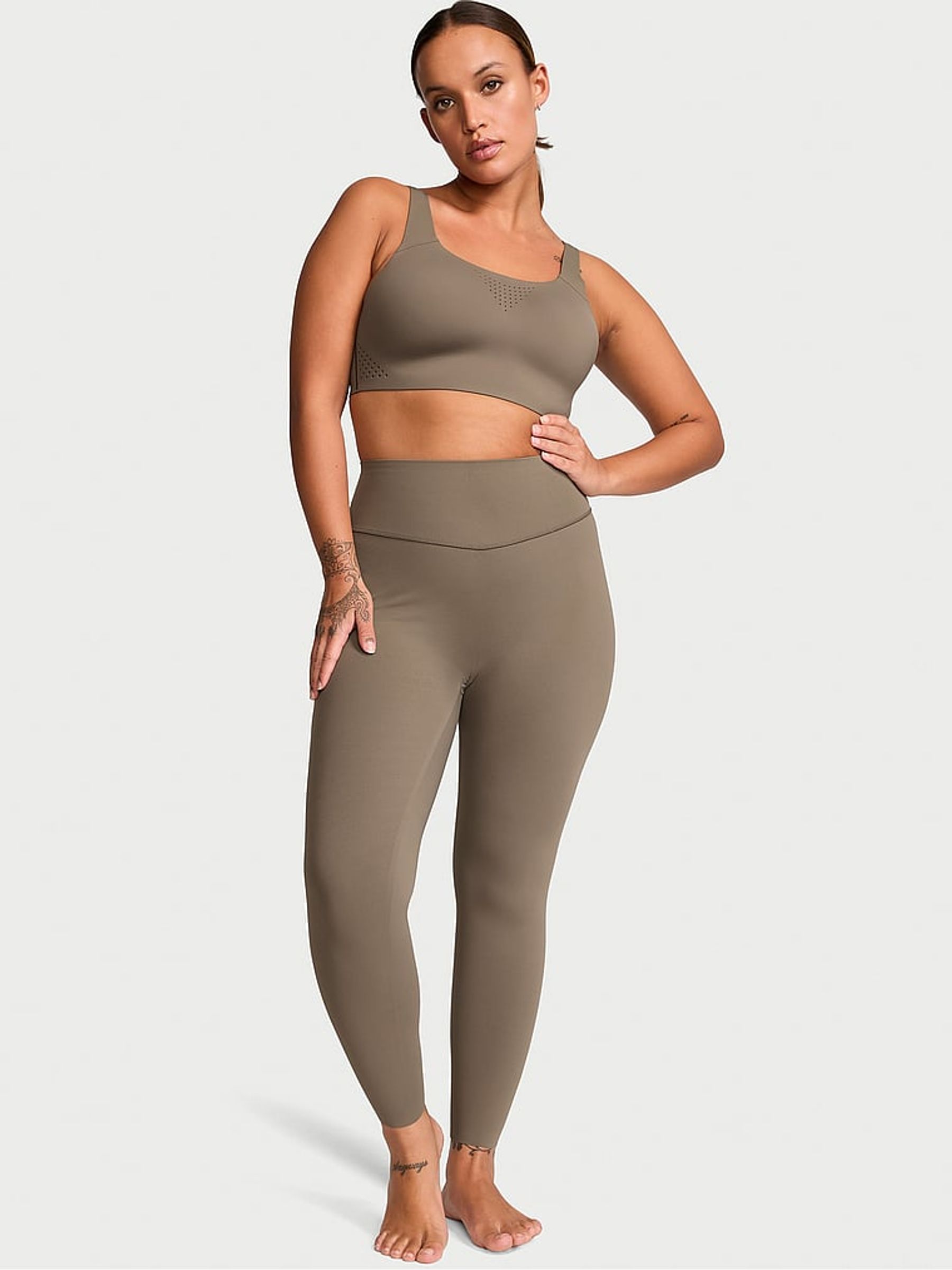 Terra Olive Green 7/8 Length VS Elevate Light Compression Leggings - Image 1 of 1