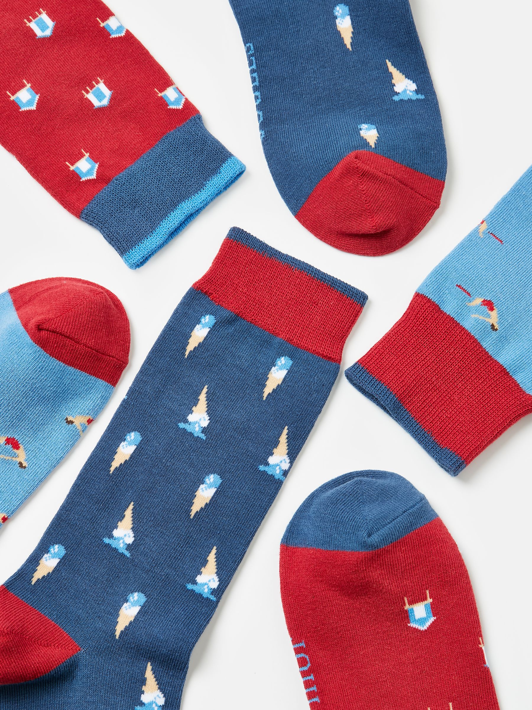 Striking Blue & Red Pack of Three Socks - Image 2 of 3