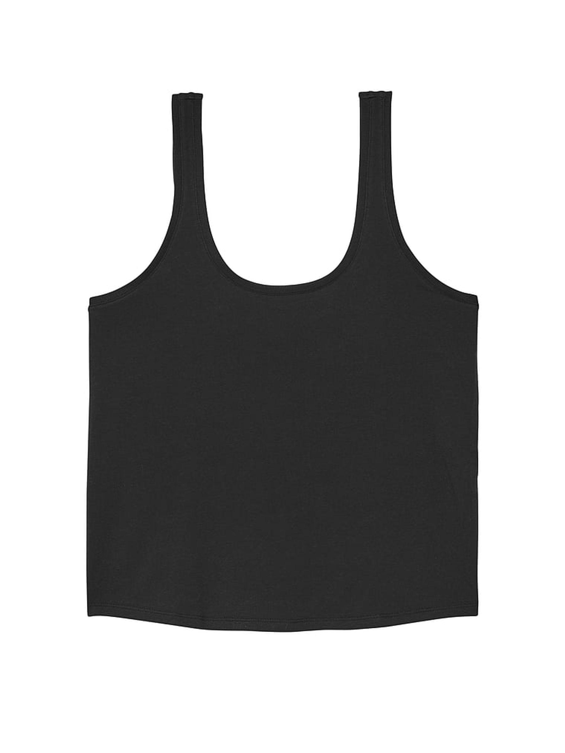 Pure Black Cotton Flowy Tank Top - Image 3 of 3