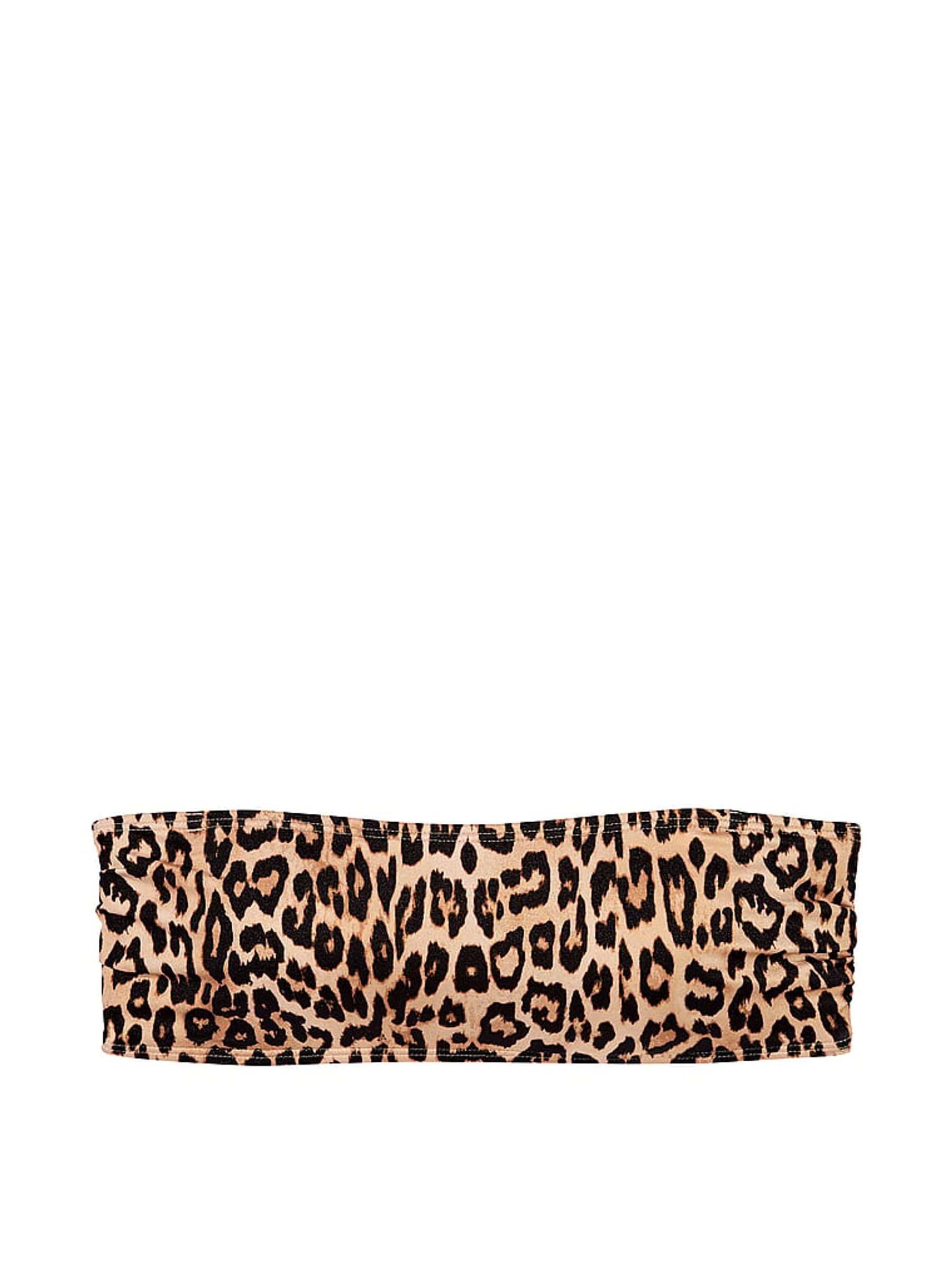 Leopard Brown Strapless Archive Macrame Swim Bikini Top - Image 3 of 3