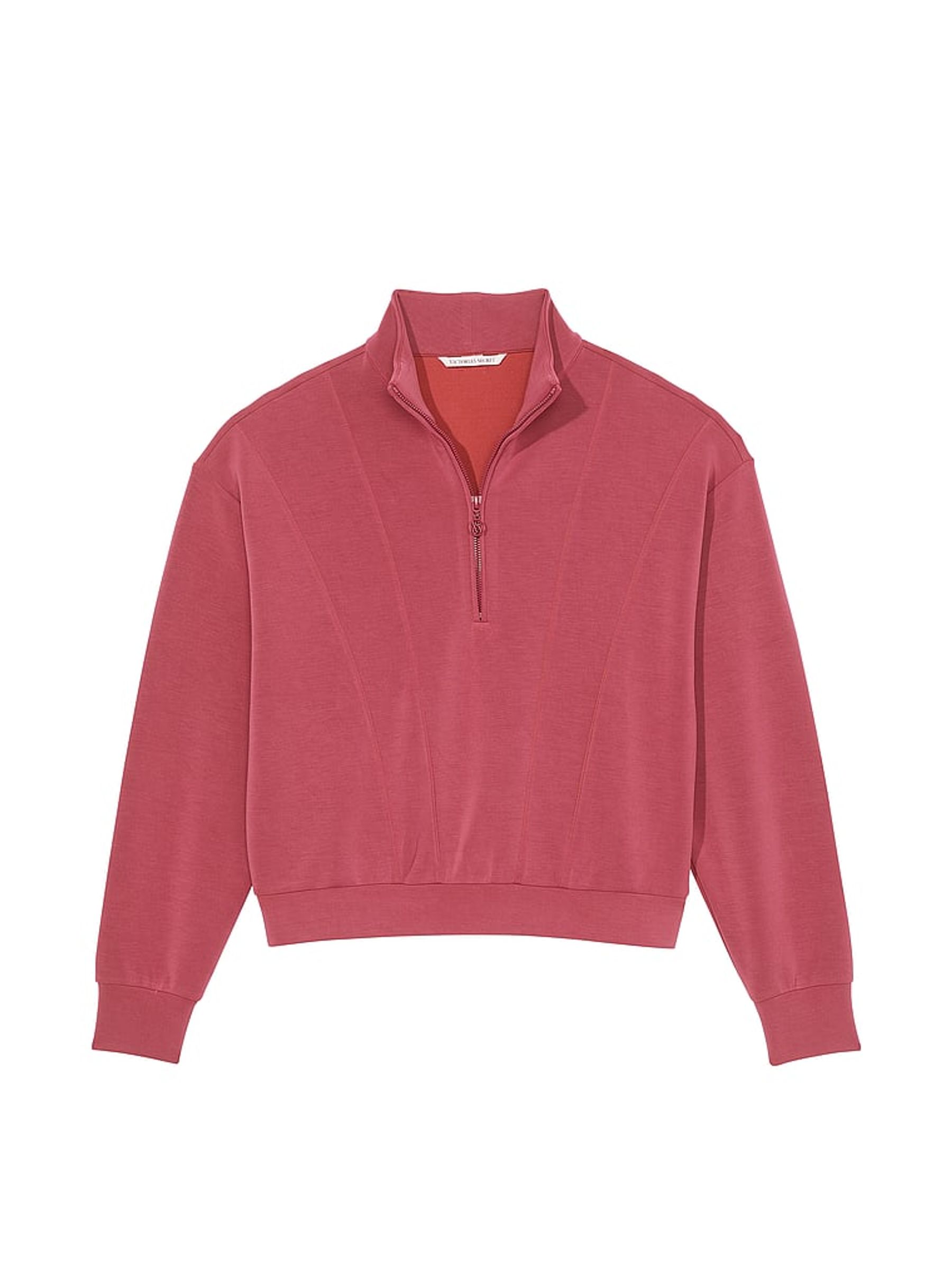 Deep Rose Pink Modal Half Zip Sweatshirt - Image 4 of 4