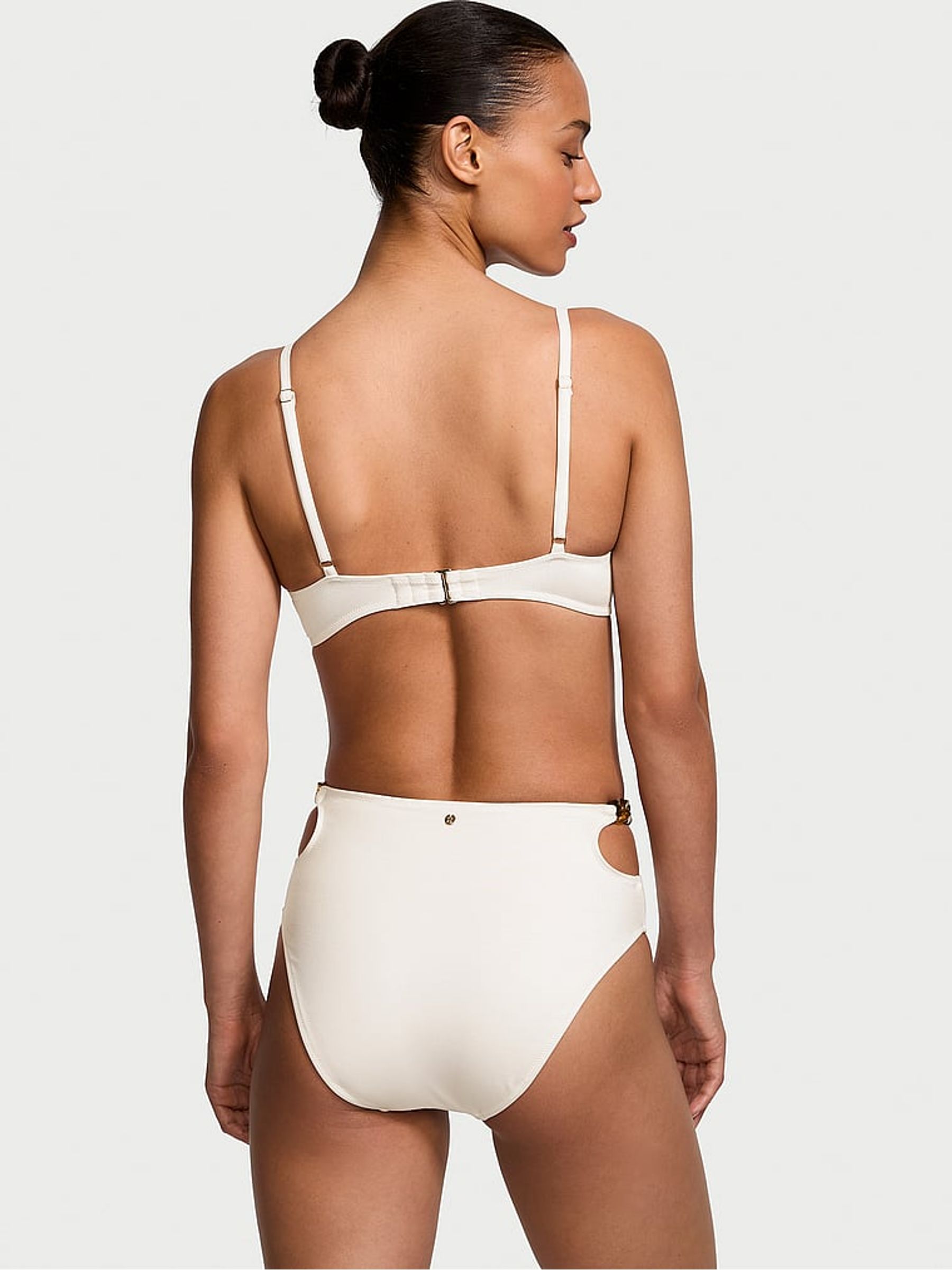 Coconut White Push Up Swim Chain Bikini Top - Image 2 of 3