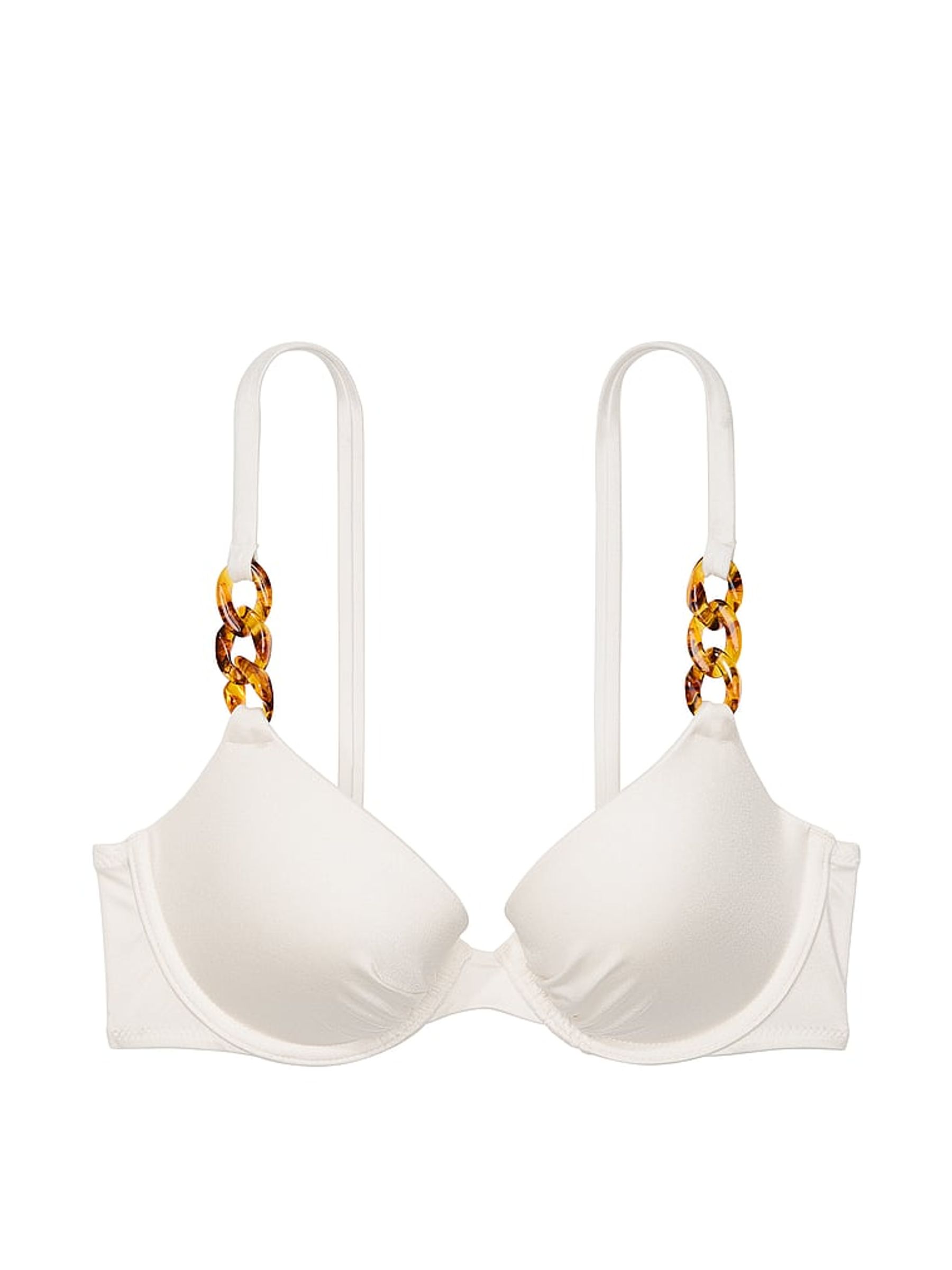 Coconut White Push Up Swim Chain Bikini Top - Image 3 of 3