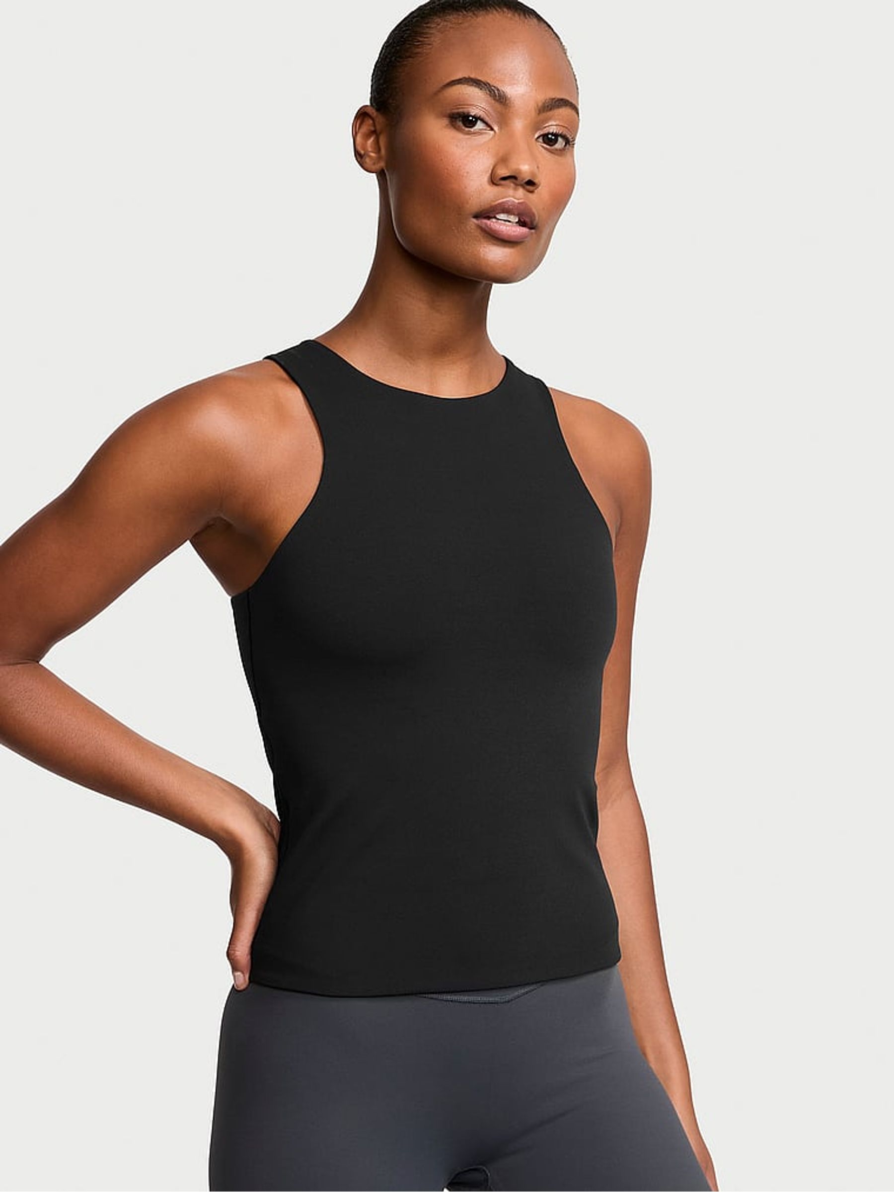 Pure Black Elevate™ High Neck Tank Top - Image 1 of 4