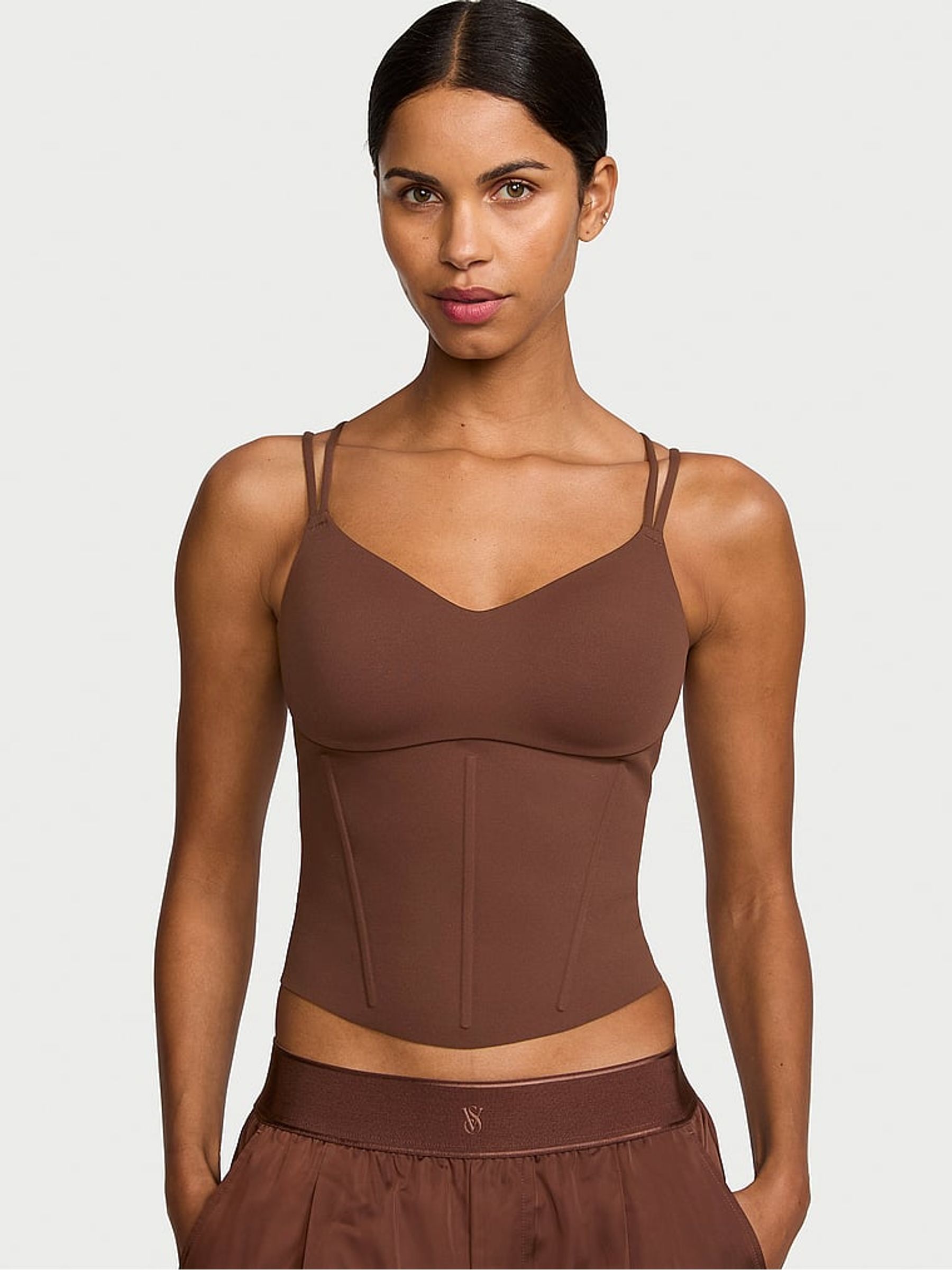 Ganache Brown VS Elevate Corset Tank Top - Image 1 of 4