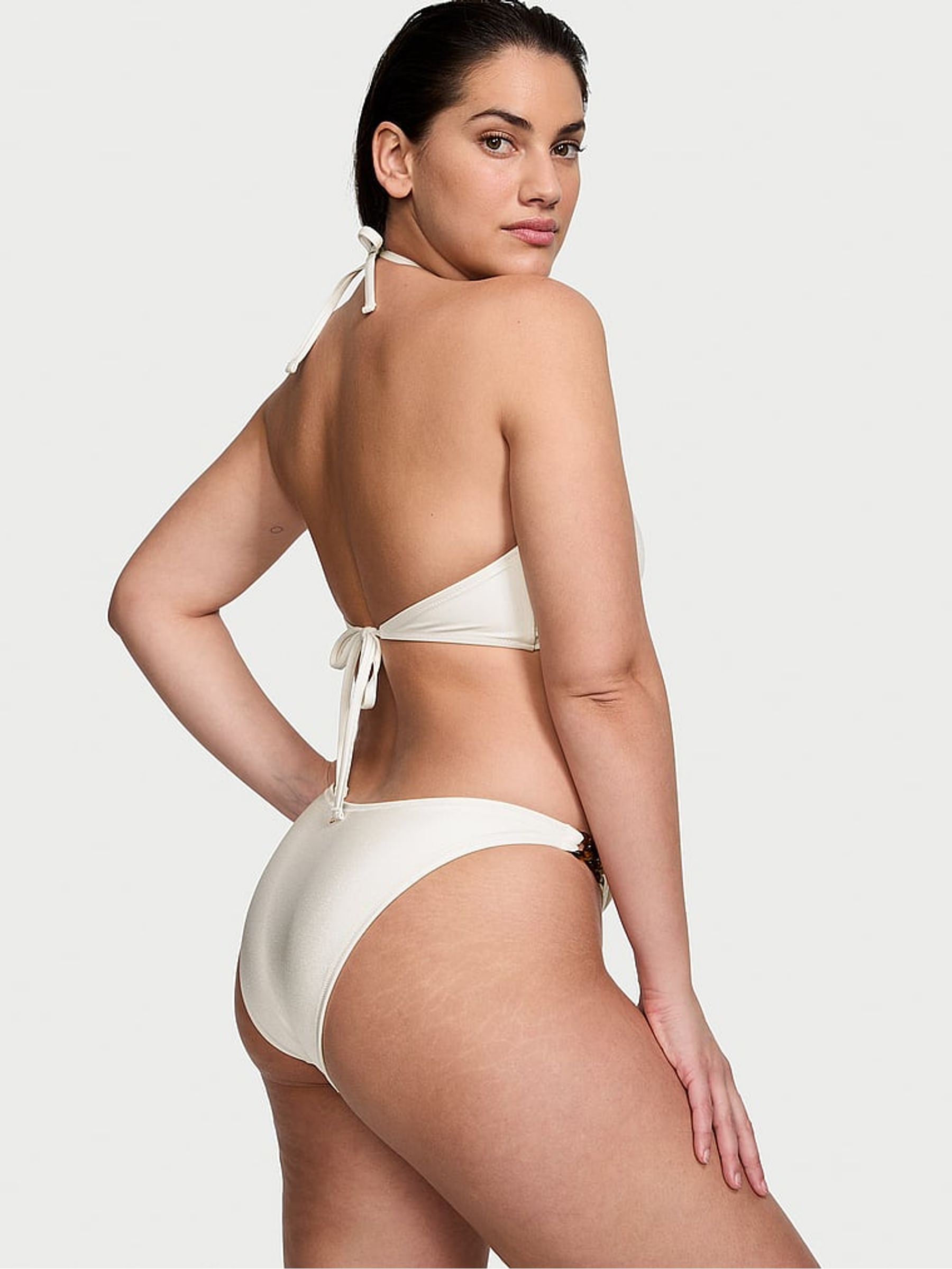 Coconut White Halter Swim Chain Bikini Top - Image 2 of 3