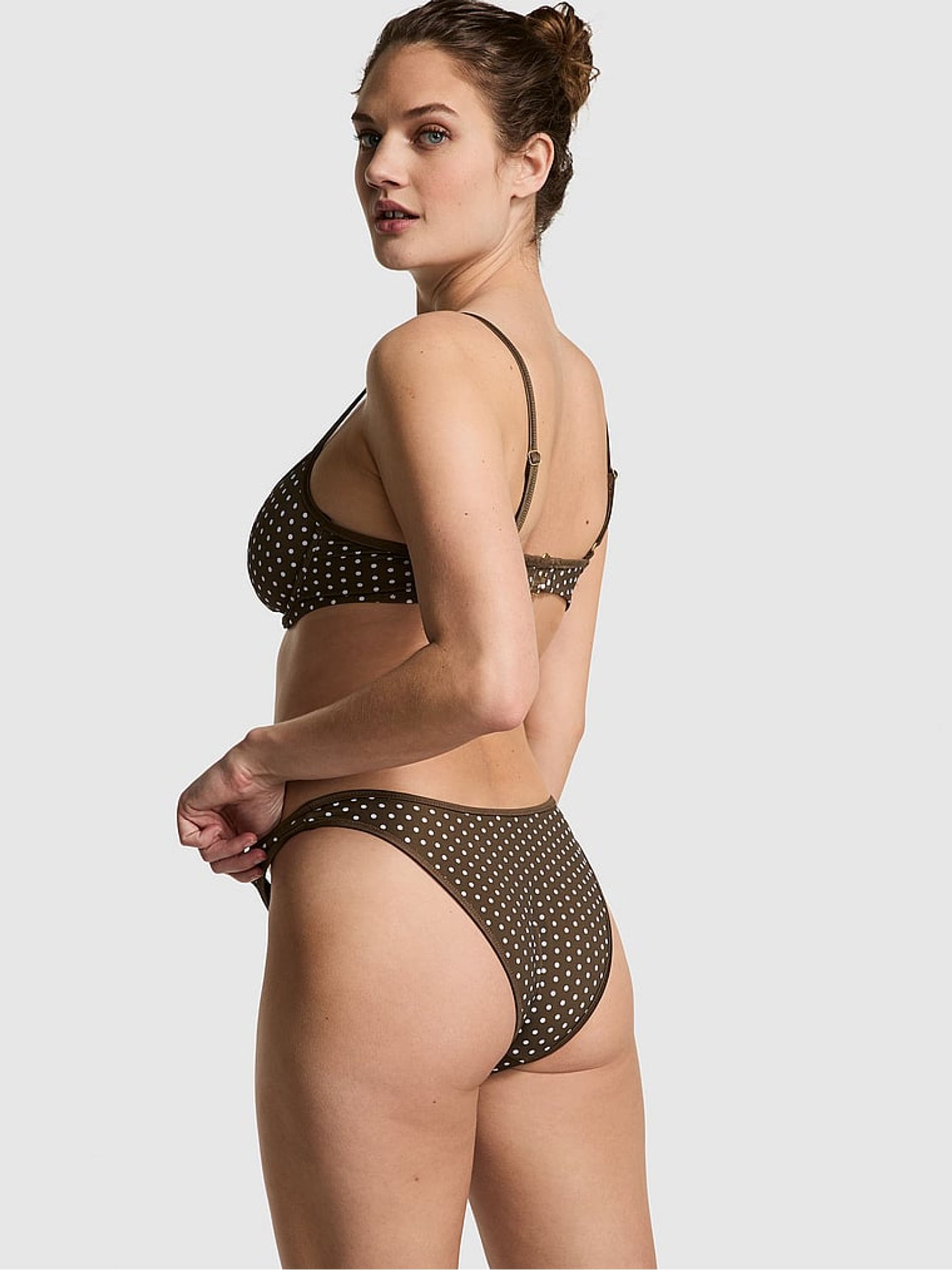 Classic Dot Brown Frankies Bikinis Golden Hour Bikini Bottom - Image 2 of 3
