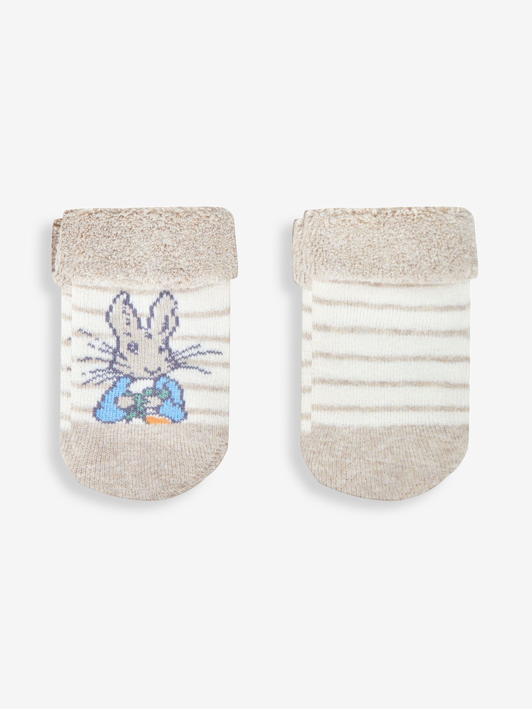 Natural Stripe Peter Rabbit Baby Socks 2 Pack - Image 1 of 1