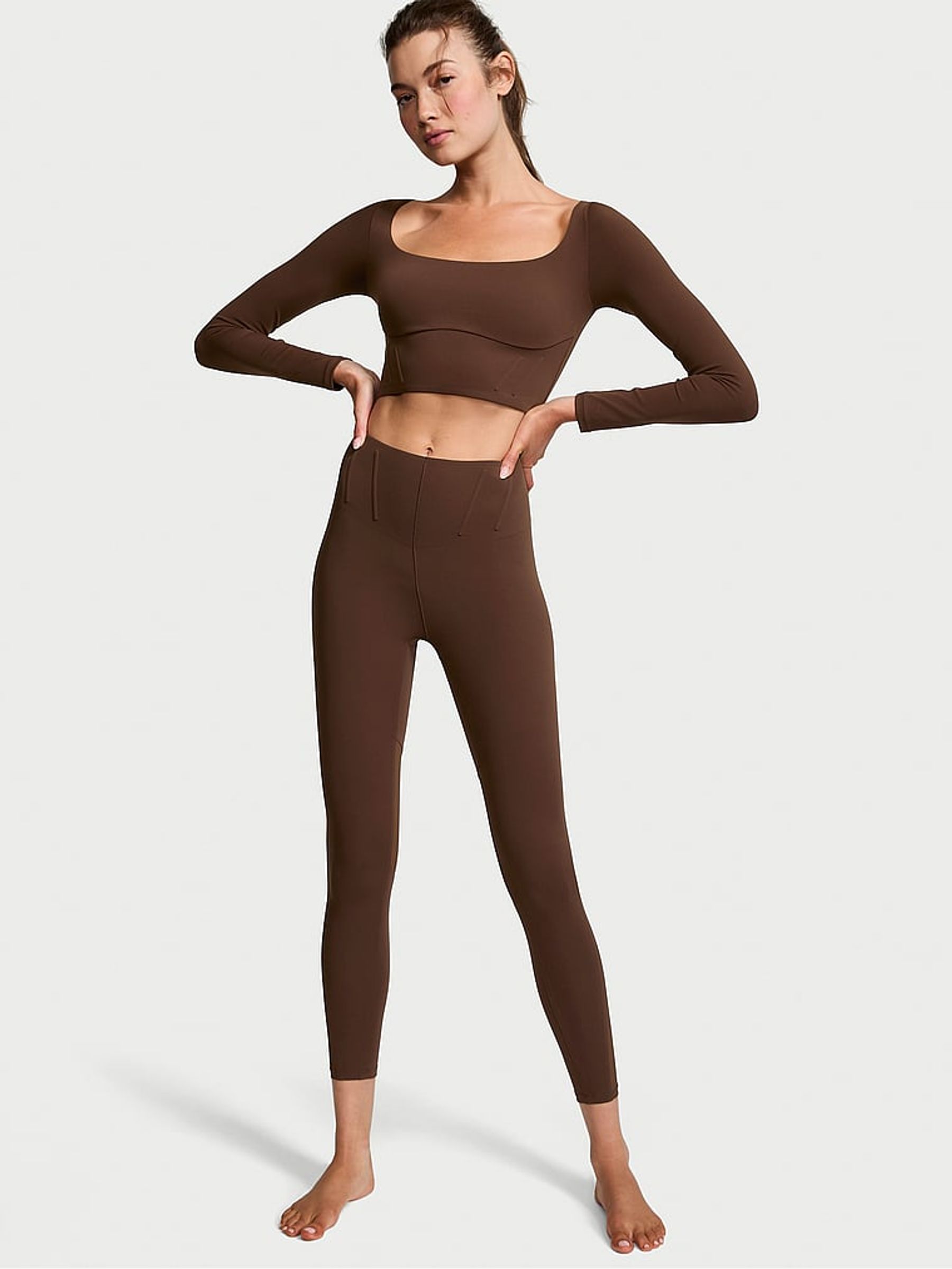 Ganache Brown 7/8 Length VS Elevate Corset Leggings - Image 3 of 4