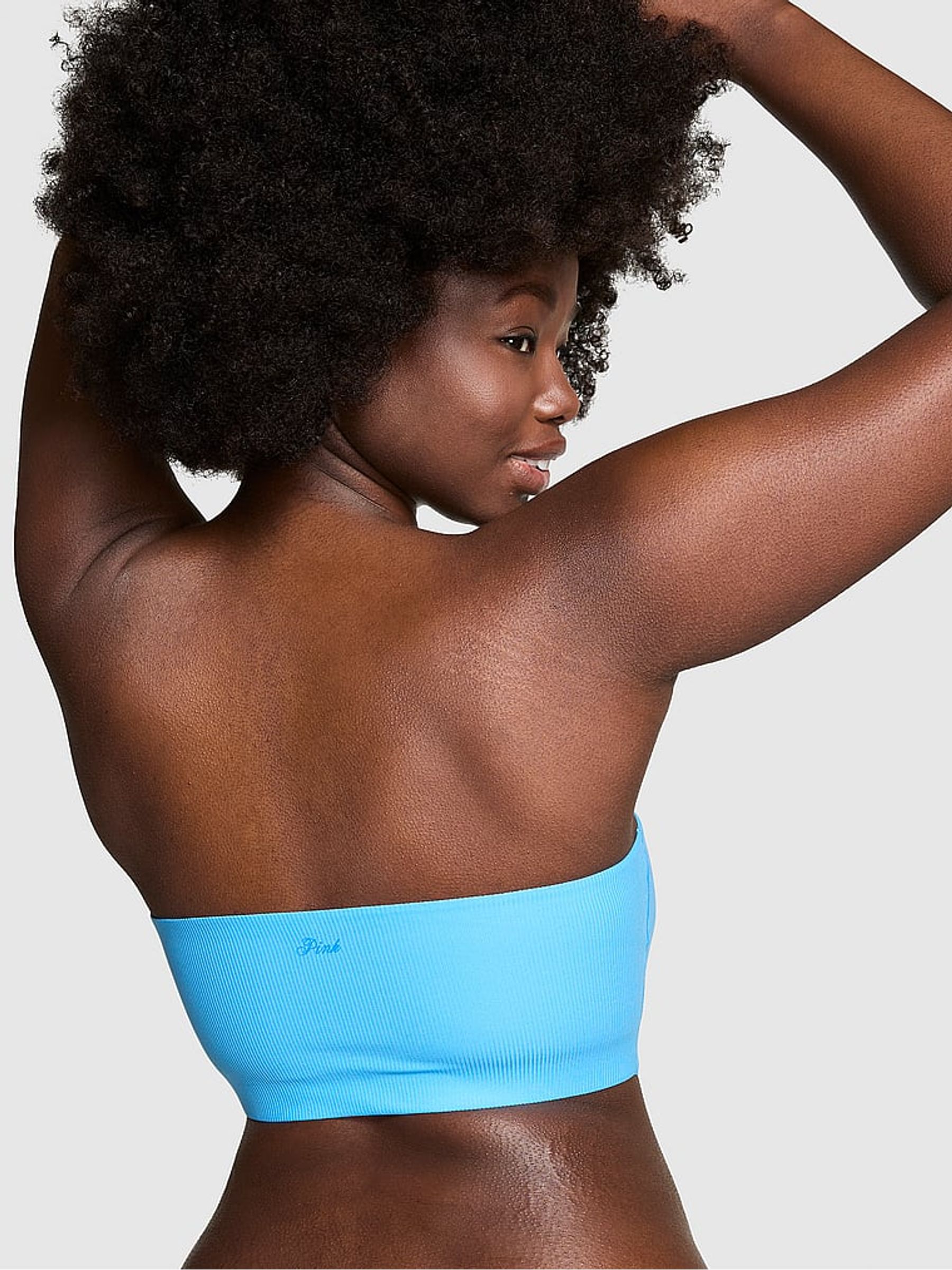 Castaway Blue Rib Bandeau Soft Stretch Bralette - Image 2 of 3