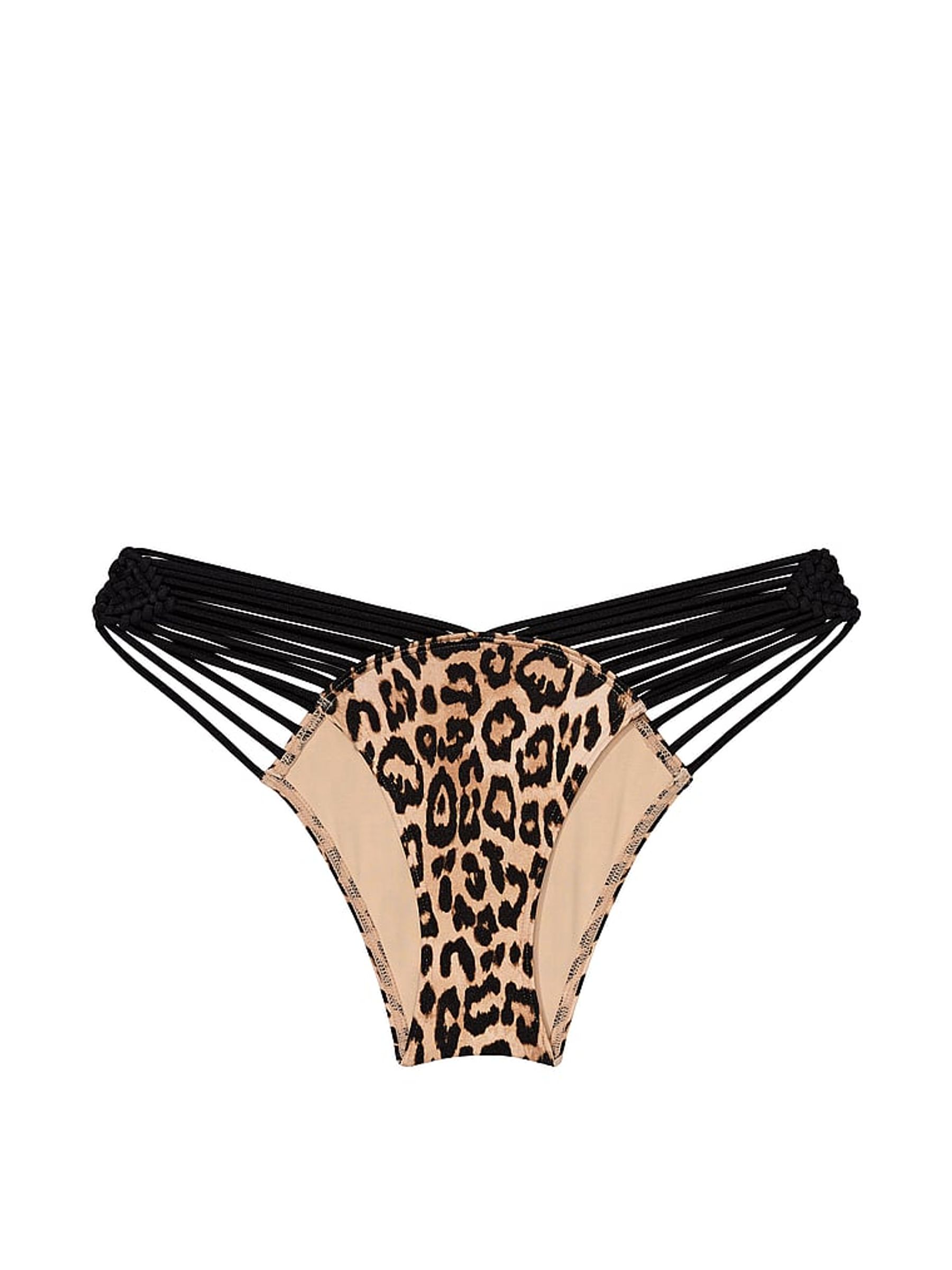 Leopard Brown Brazilian Archive Macrame Swim Bikini Bottom - Image 3 of 3