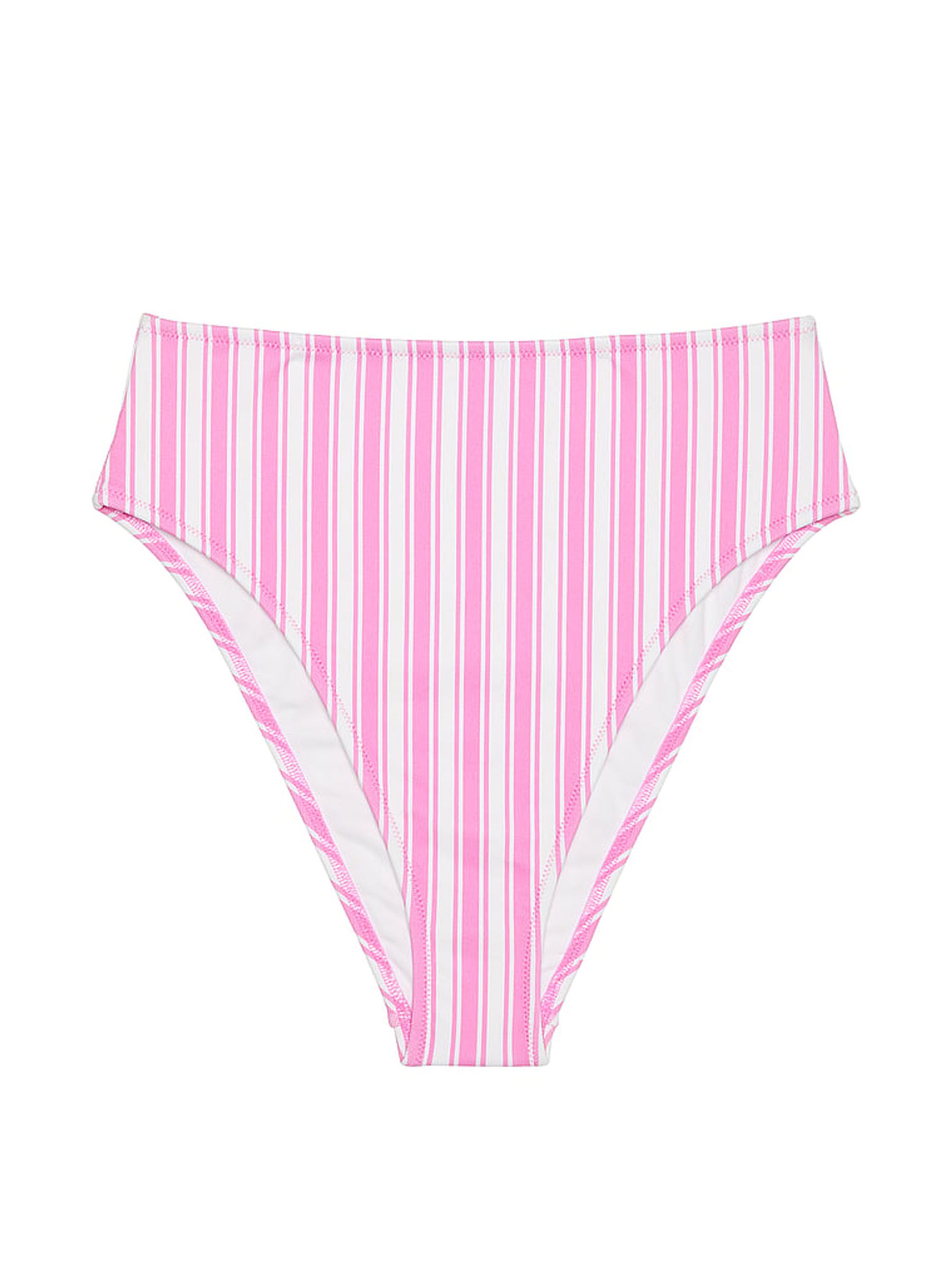 Pink Stripe High Waisted Swim Bikini Bottom - Image 3 of 3