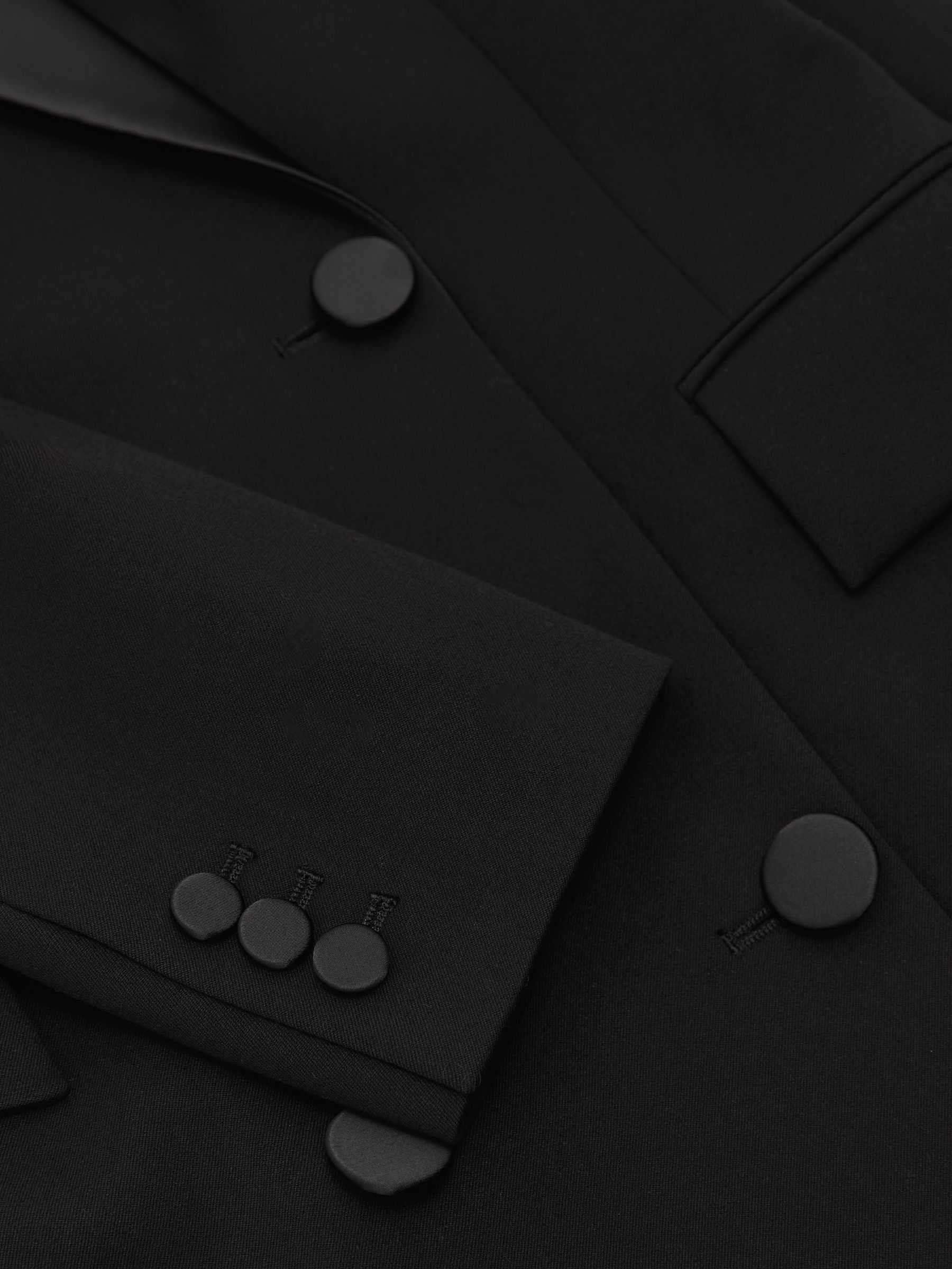 Double-Breasted Tuxedo Mini Dress in Black - Bild 6 von 6