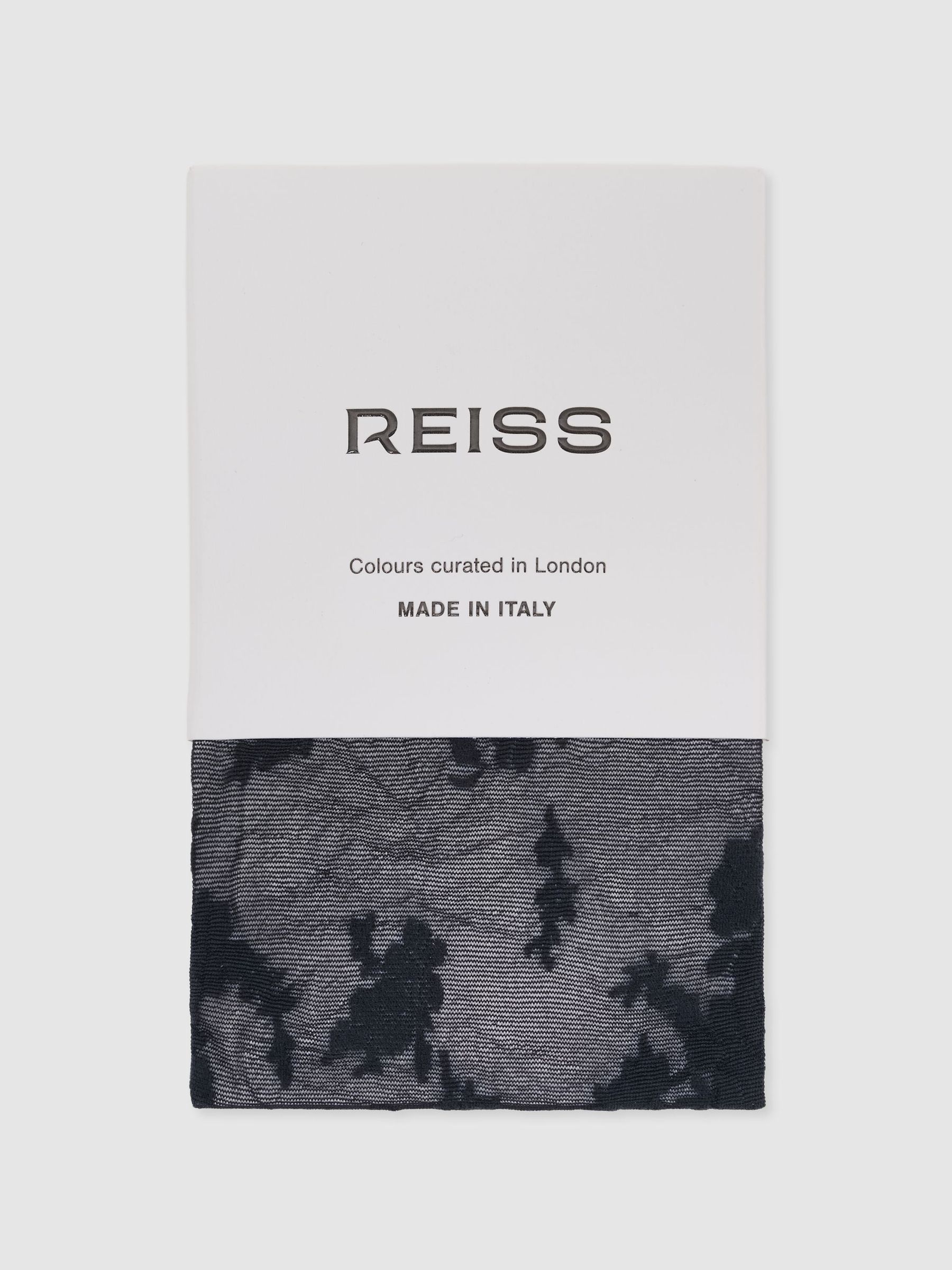 Floral Patterned Sheer Tights in Teal - Billede 2 af 3