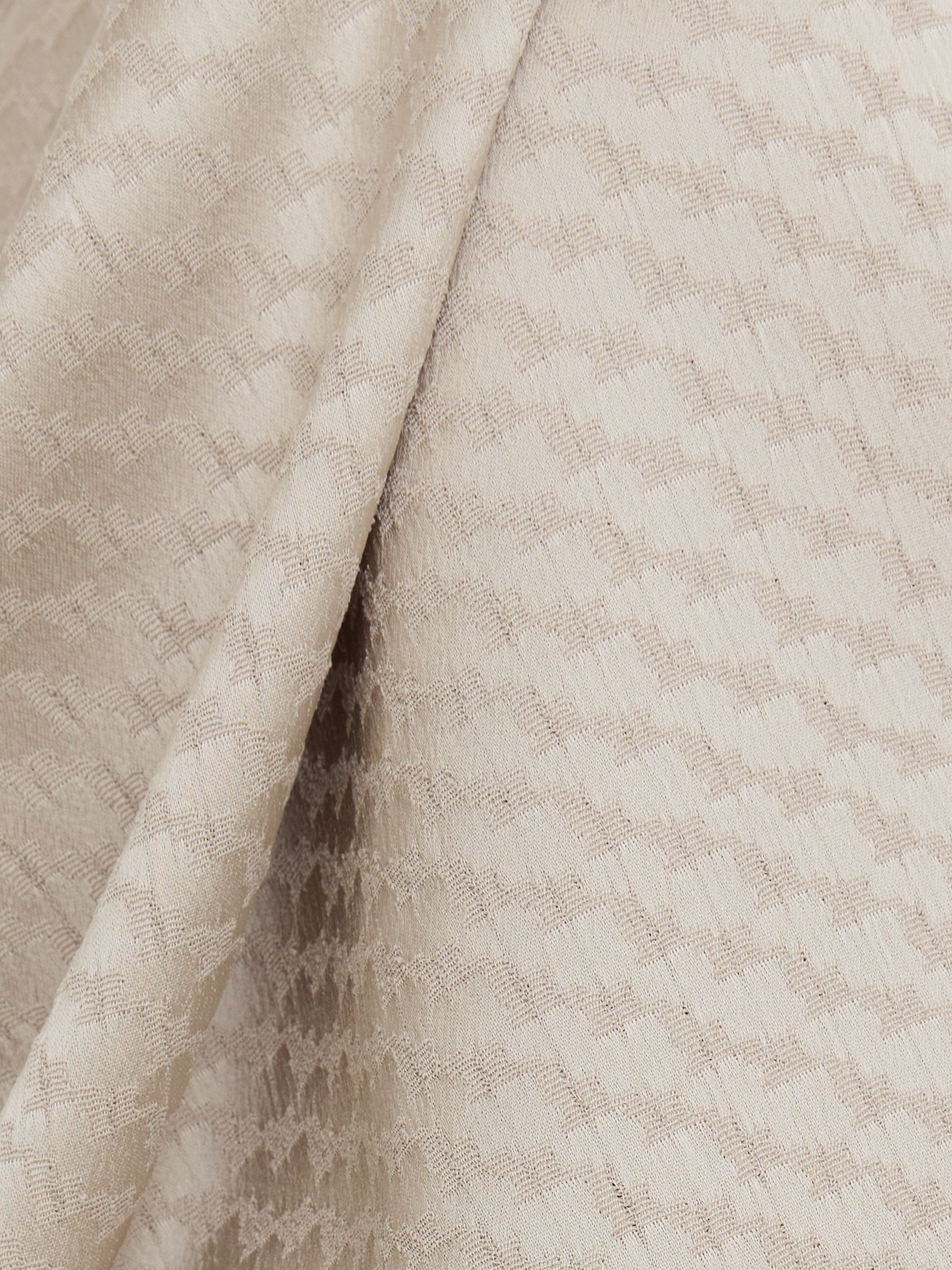 Haut drapé sans manches en jacquard couleur champagne neutre - Image 5 de 8