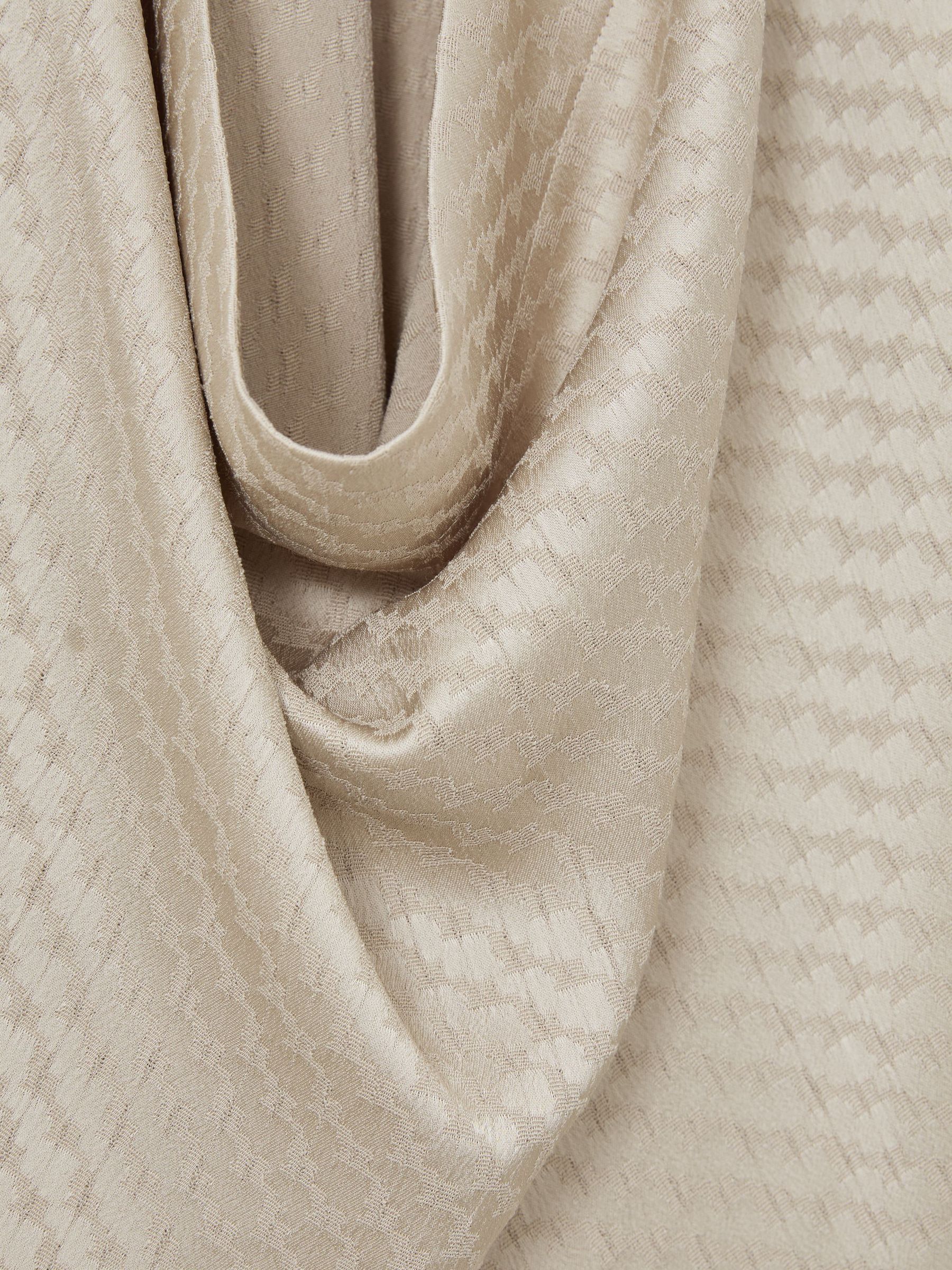 Haut drapé sans manches en jacquard couleur champagne neutre - Image 8 de 8