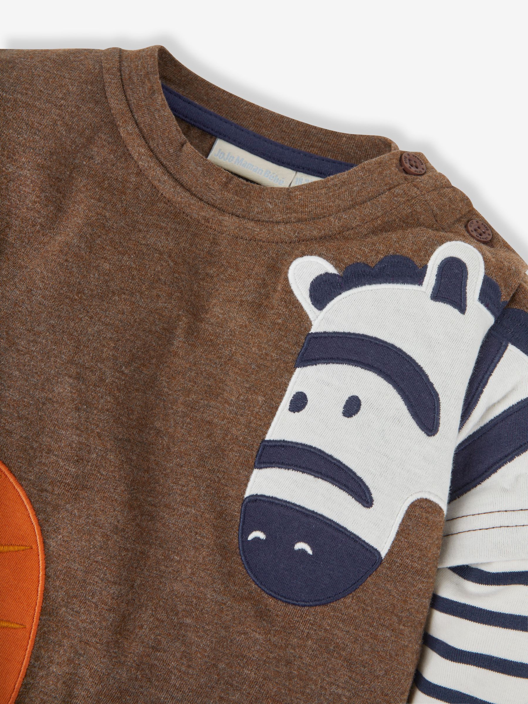 Mocha Lion & Zebra Appliqué Top - Image 2 of 4