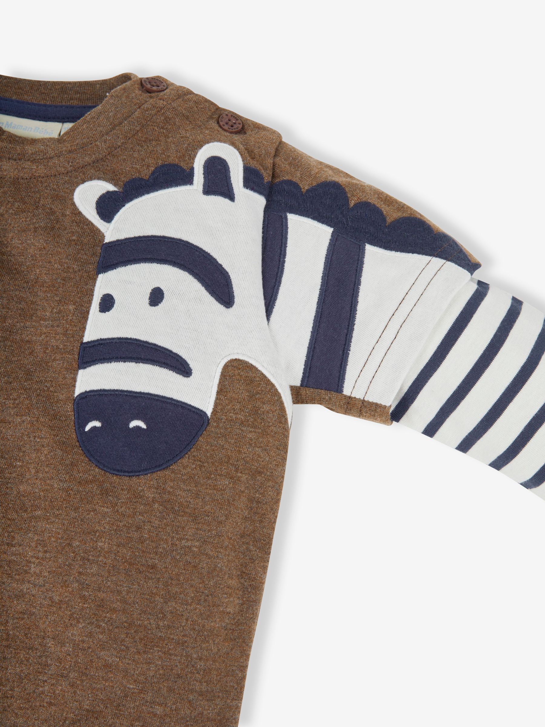 Mocha Lion & Zebra Appliqué Top - Image 4 of 4