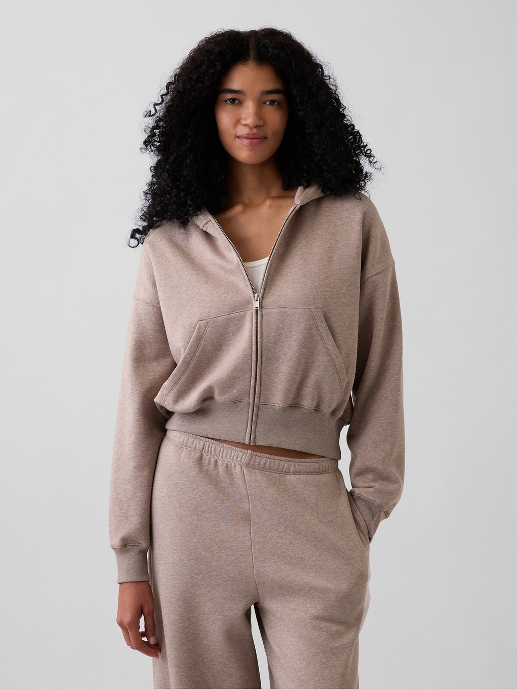 Cool Brown VintageSoft Wedge Zip-up Hoodie - Image 1 of 6