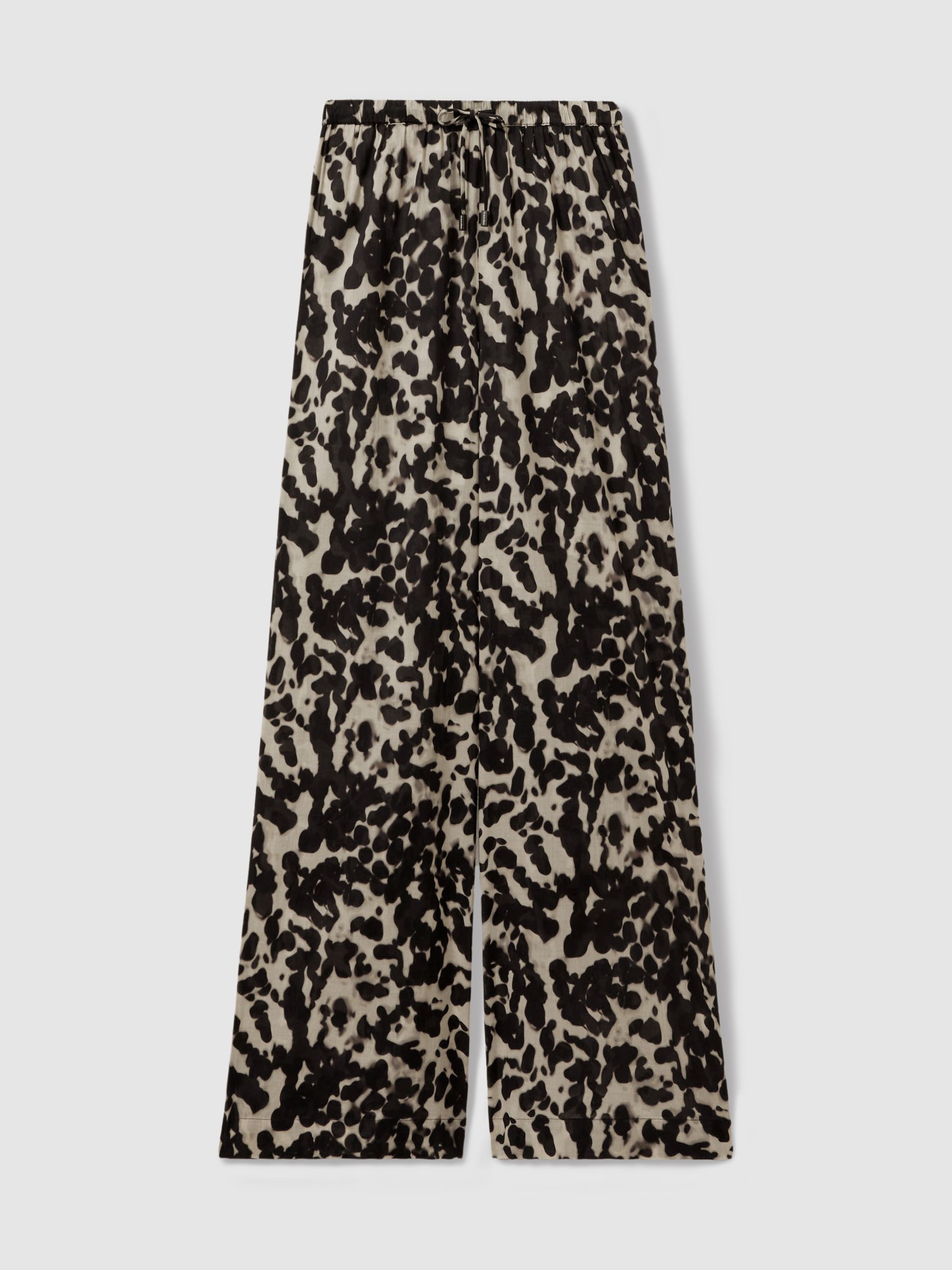 Calvin Klein Swimwear Sheer Cotton Drawstring Trousers in Animal Print/Black - Image 2 of 5