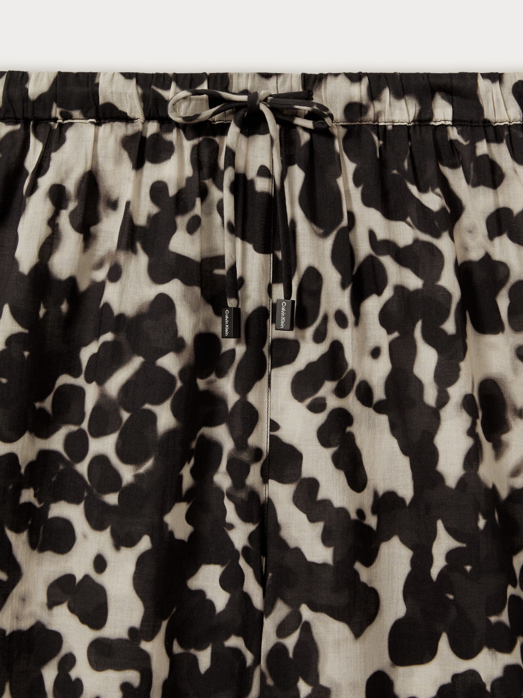 Calvin Klein Swimwear Sheer Cotton Drawstring Trousers in Animal Print/Black - Image 5 of 5
