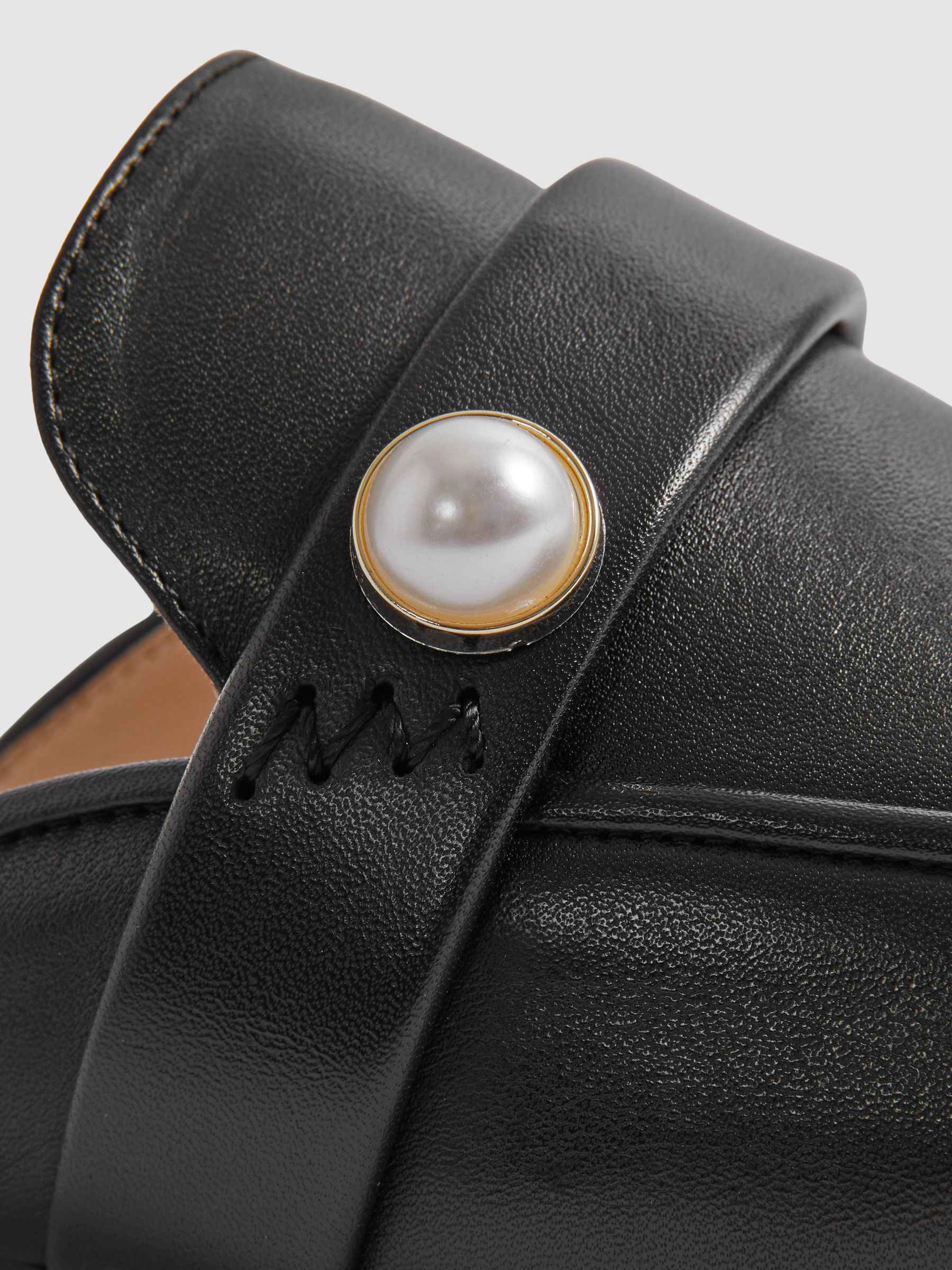 Camilla Elphick Leather Slip-On Flats in Black - Image 5 of 5