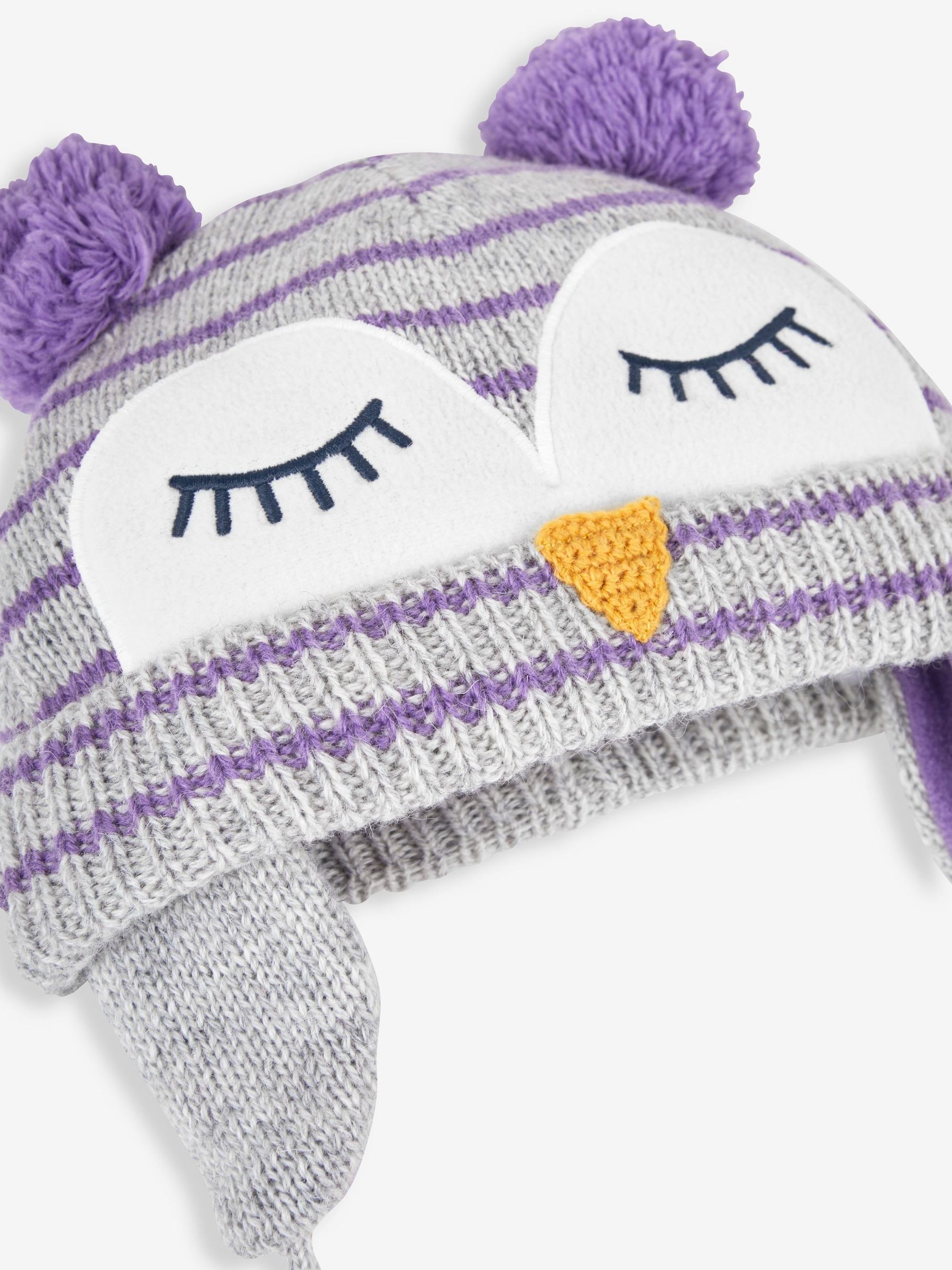 Grey Girls' Owl Hat - Image 2 of 2