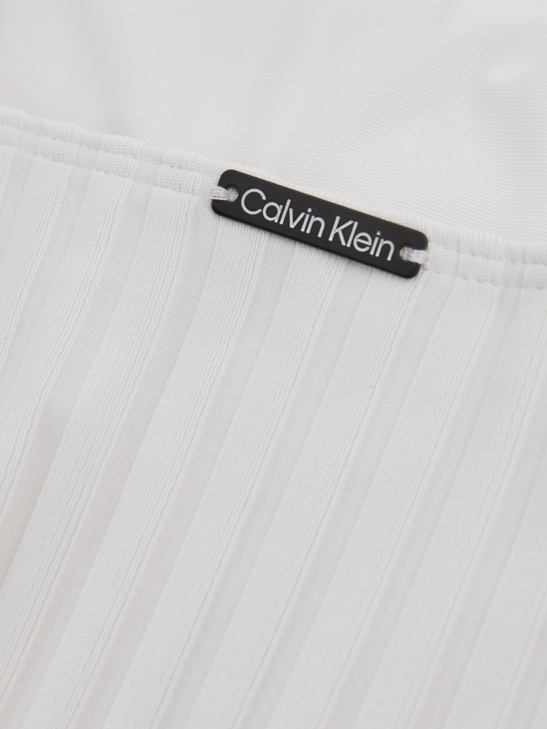 Calvin Klein White Underwear Ribbed Low-Back Swimsuit - Image 2 of 2