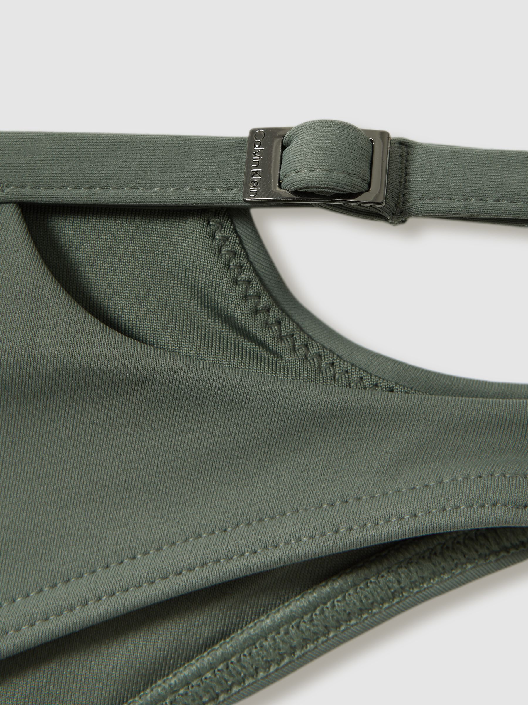 Calvin Klein Underwear Asymmetric Cut-Out Bikini Bottoms in Wetlands Green - Image 2 of 2