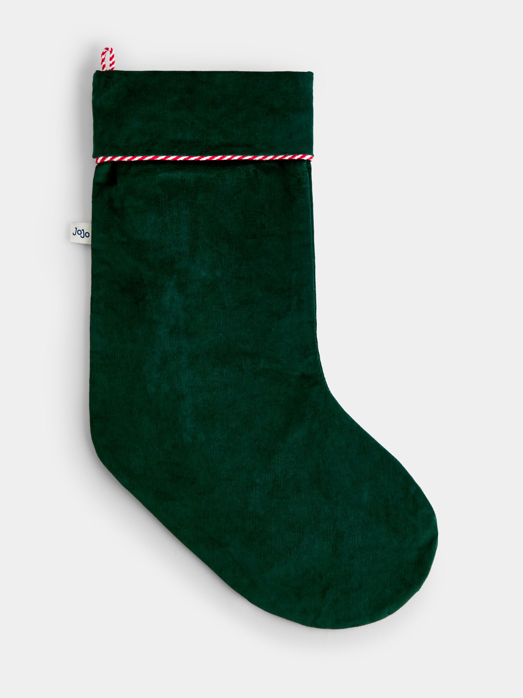 Green Christmas Embroidered Cord Stocking - Image 2 of 4 Green Christmas Embroidered Cord Stocking - Image 2 of 4