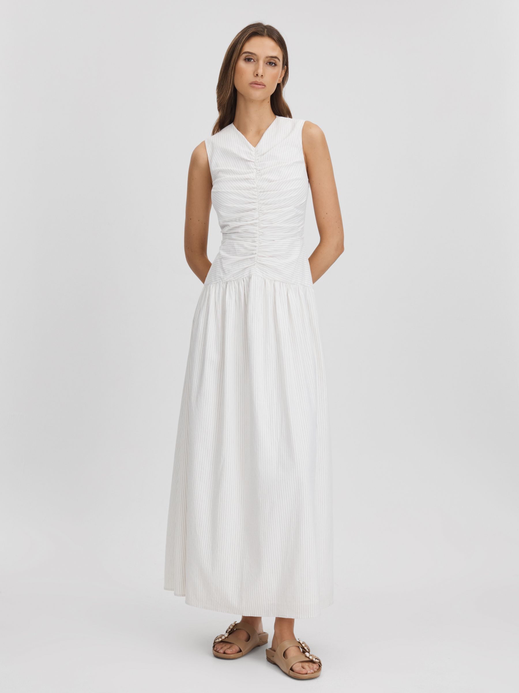 Camilla Elphick Leather Pearl Strap Sandals in Tan - Image 2 of 5