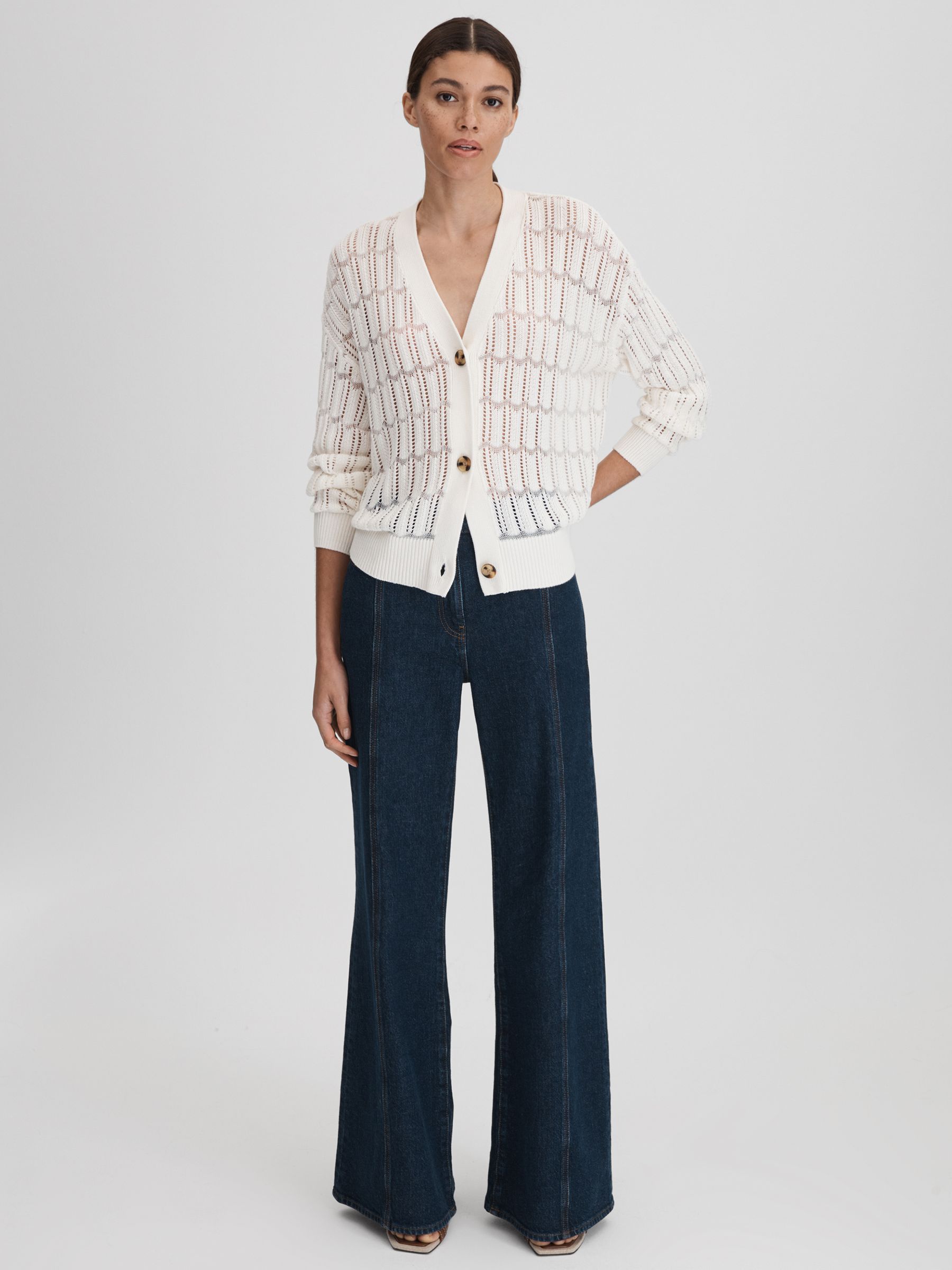 Crochet Cardigan in Ivory - Image 3 of 7