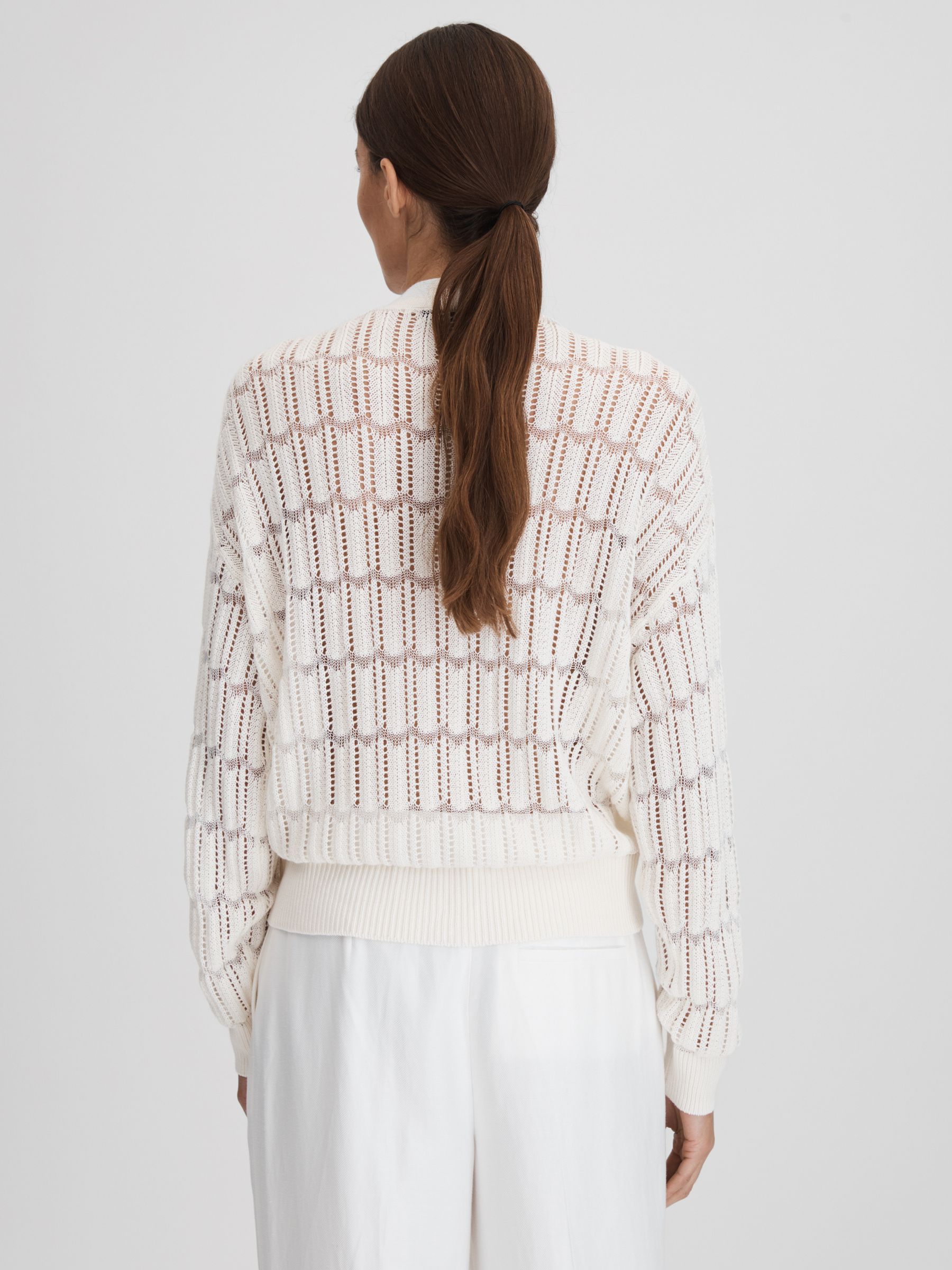 Crochet Cardigan in Ivory - Image 5 of 7