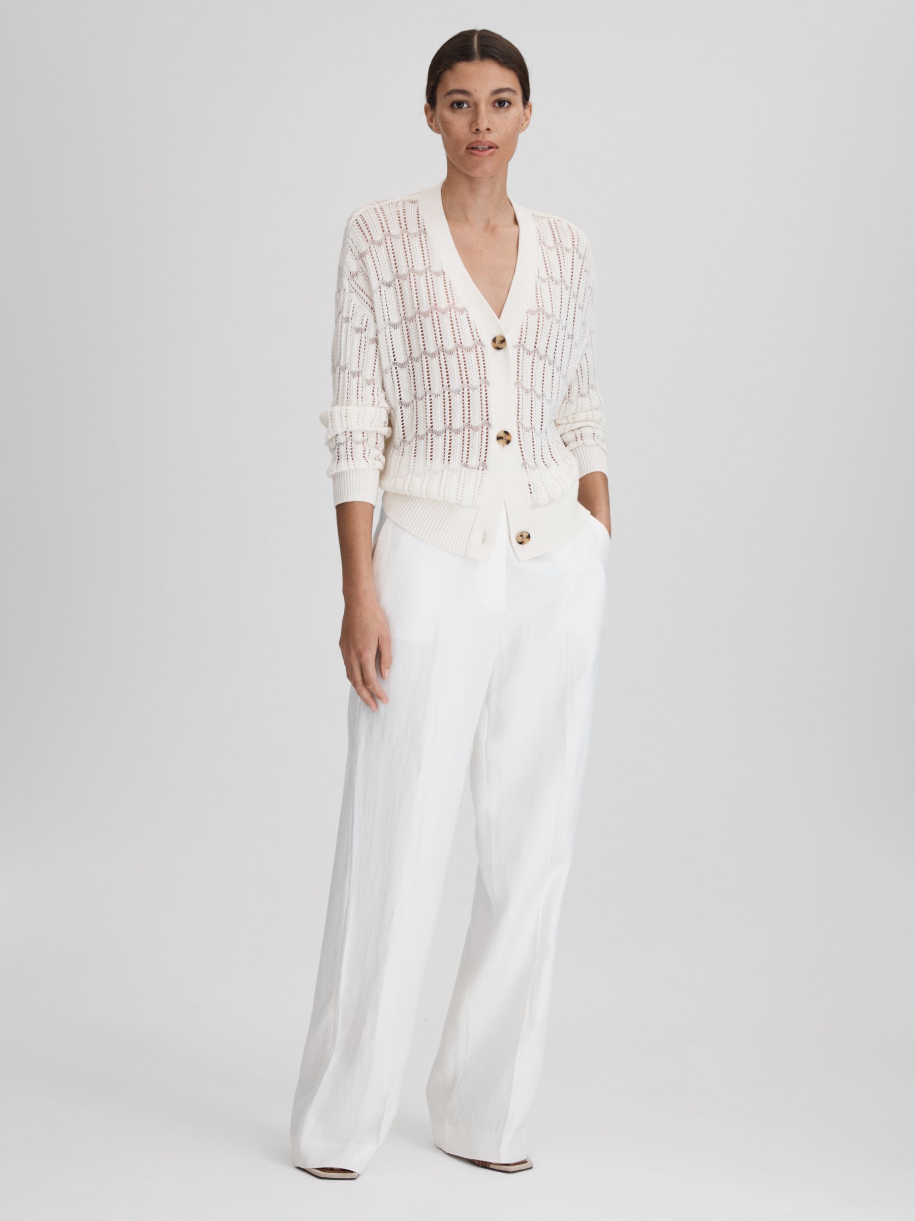 Crochet Cardigan in Ivory - Image 6 of 7