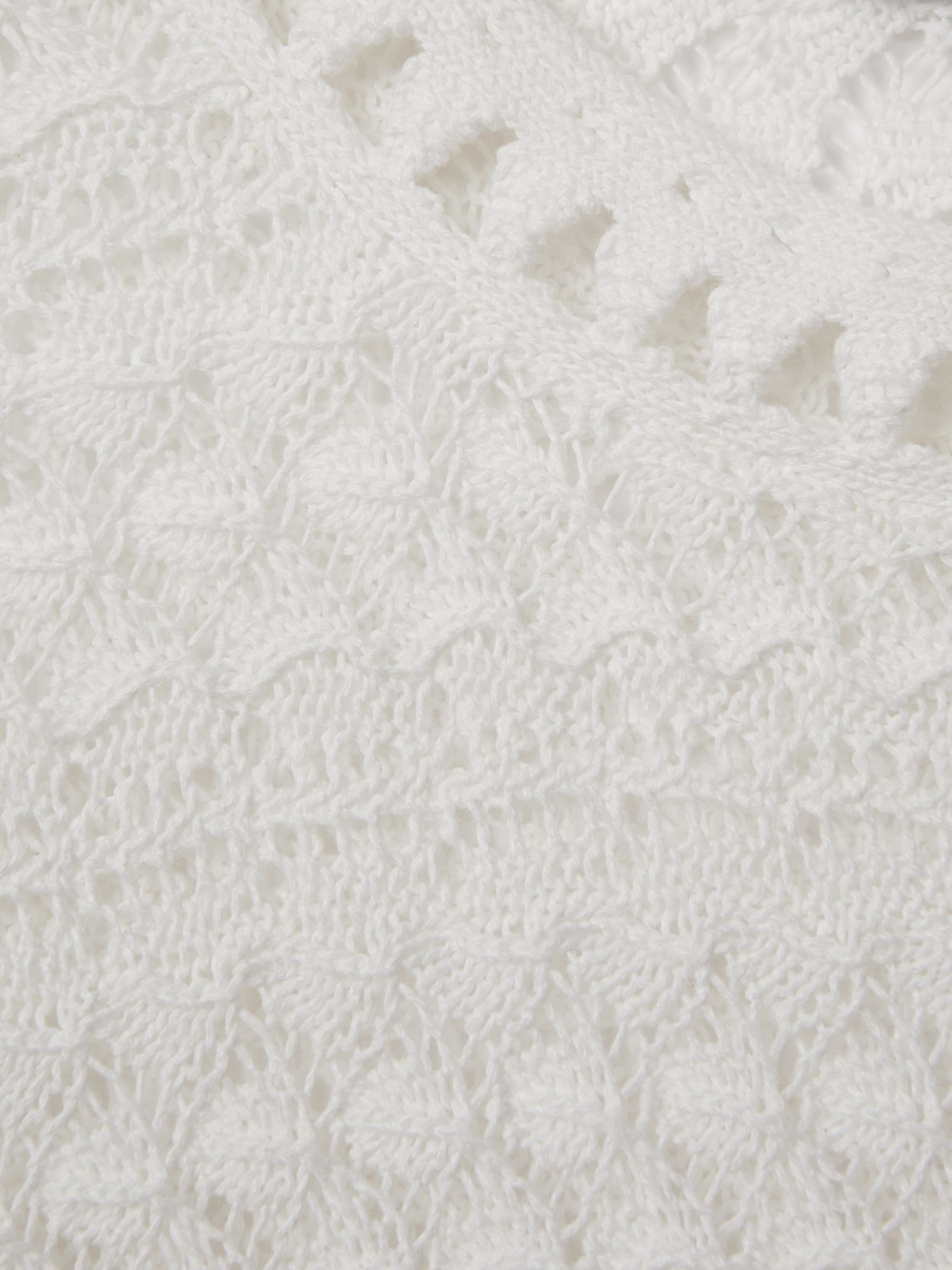 Crochet Crew Neck Top in White - Image 5 of 5