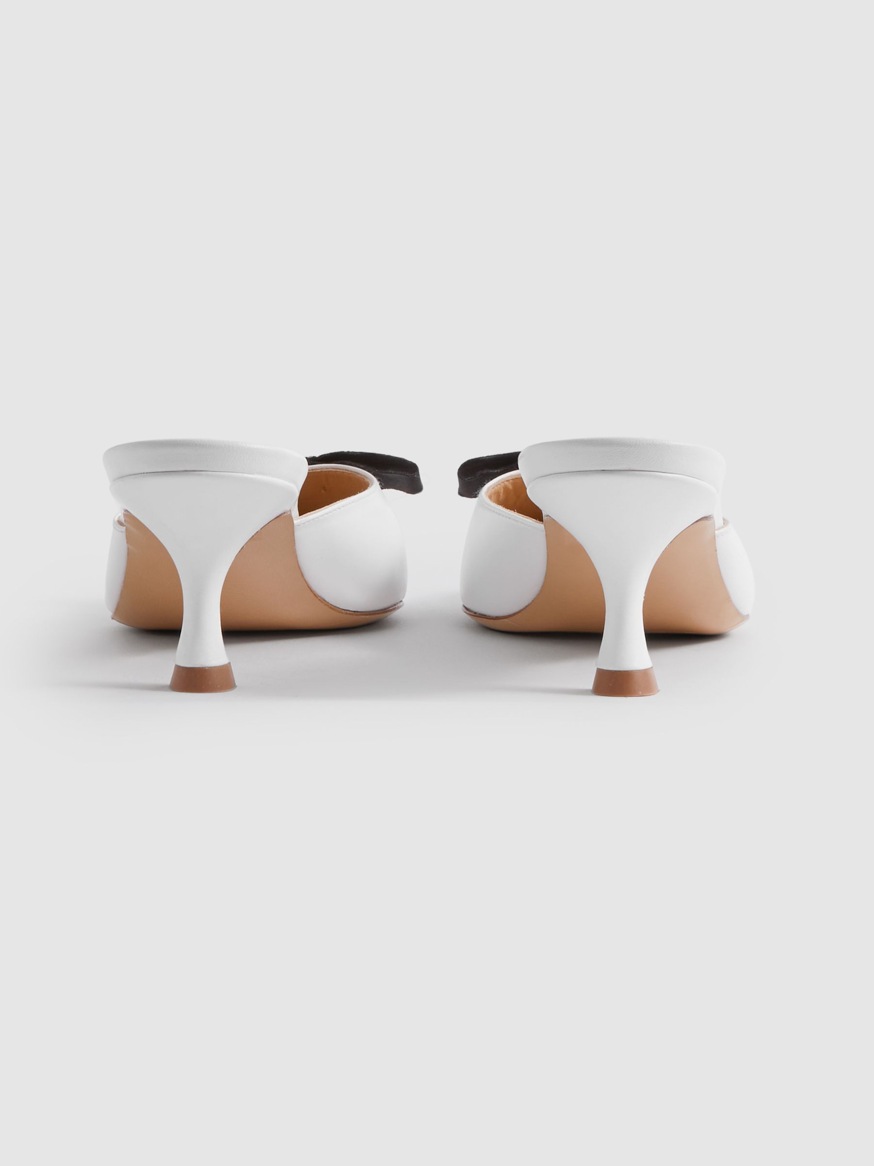 Camilla Elphick Open-Back Kitten Heels in White/Black - Image 4 of 4