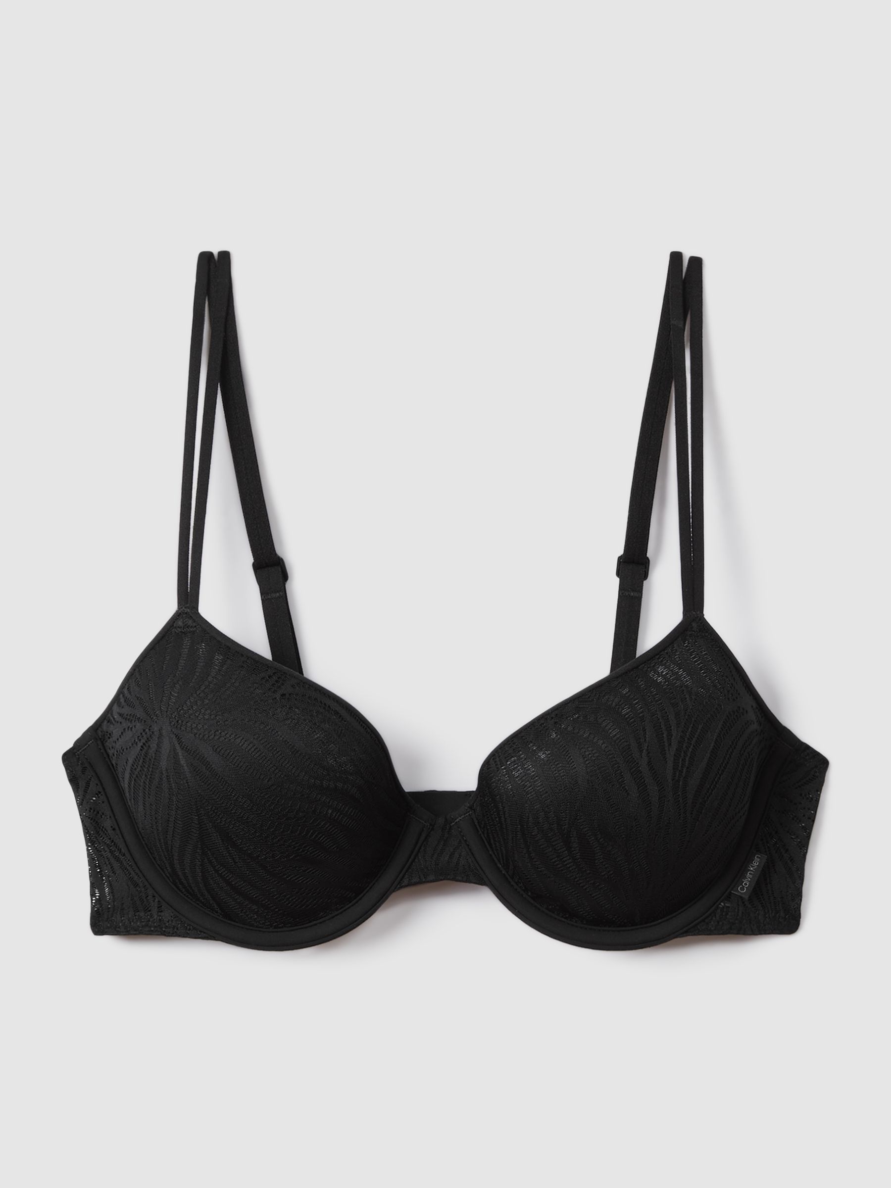 Underwear Microfibre Lace Bra in Black - Image 2 of 5