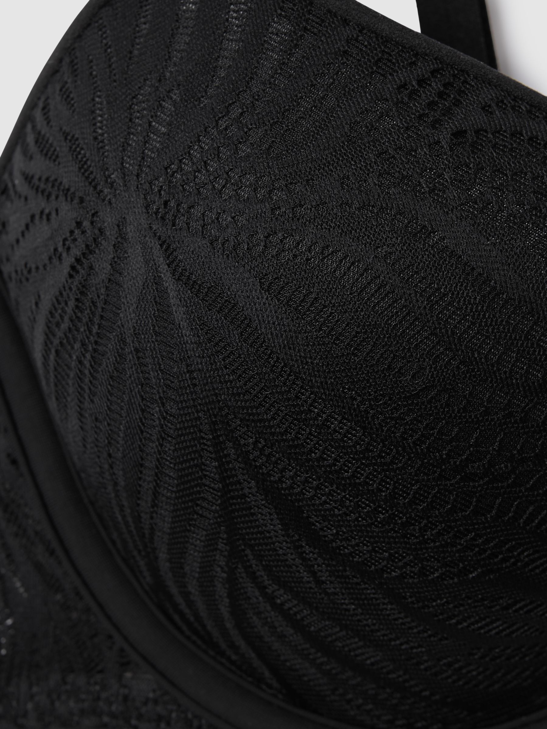 Underwear Microfibre Lace Bra in Black - Image 5 of 5