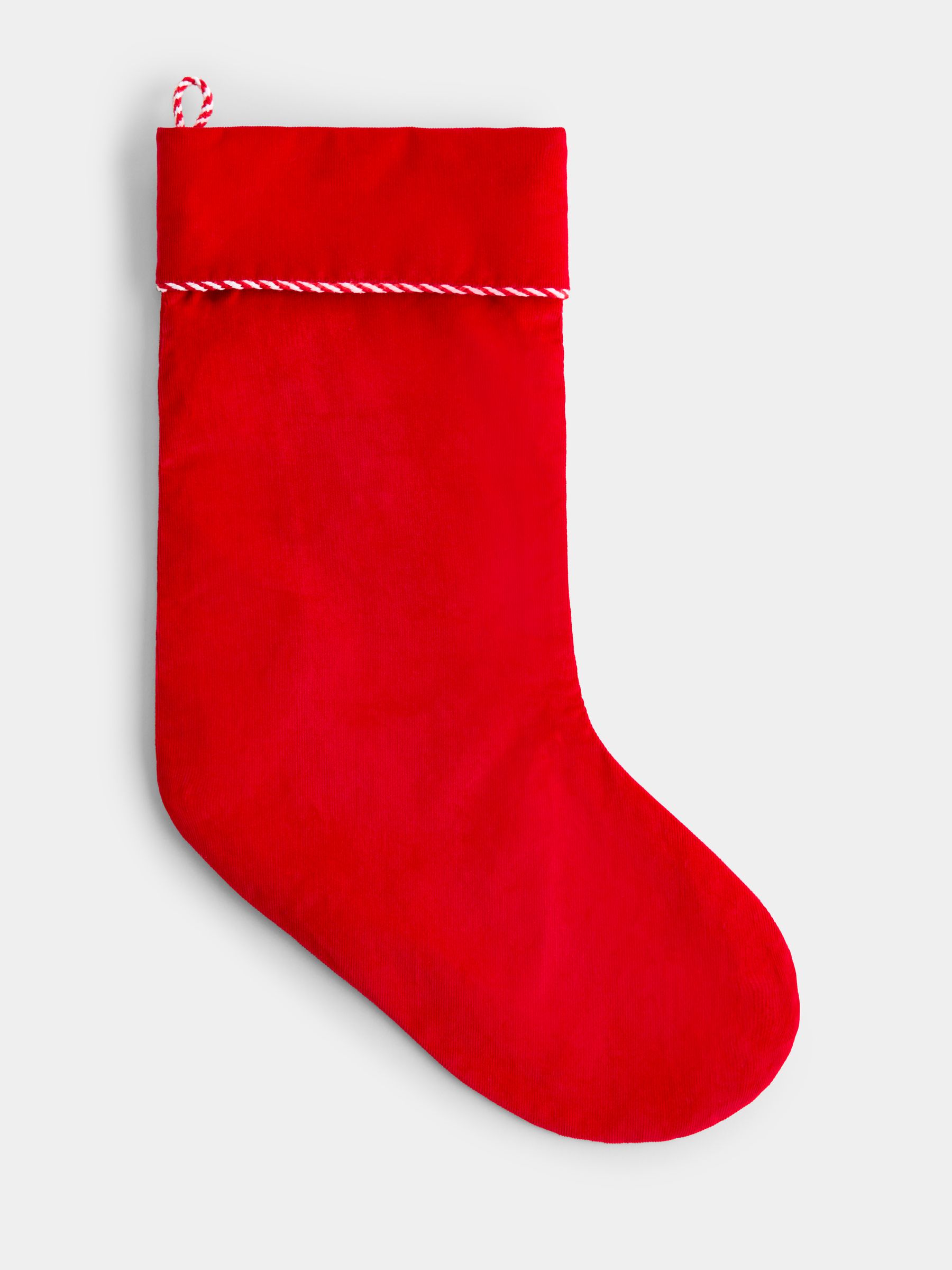 Red Christmas Embroidered Cord Stocking - Image 3 of 5