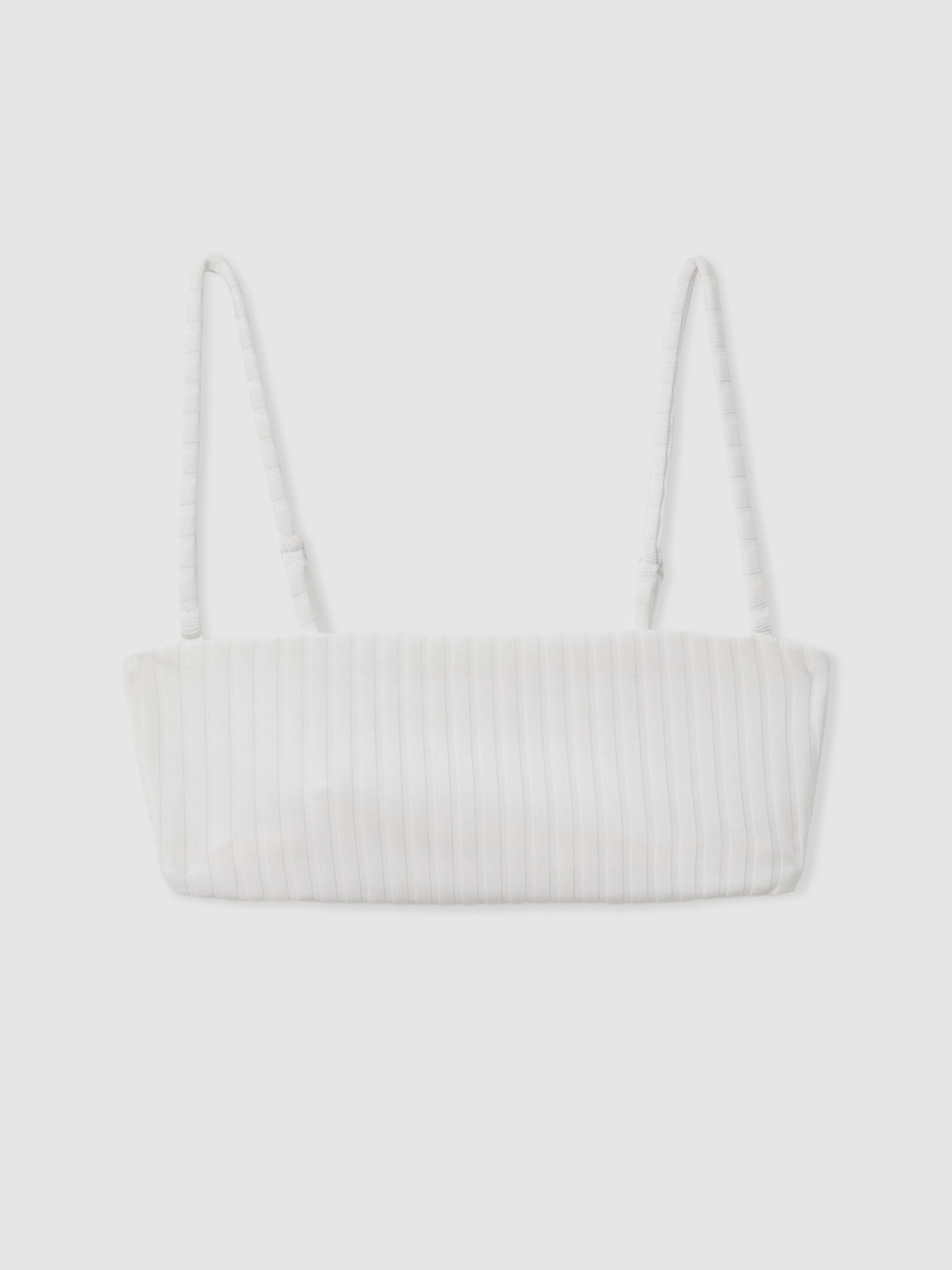 Calvin Klein White Calvin Klein Underwear Ribbed Bandeau Bikini Top - Image 1 of 2