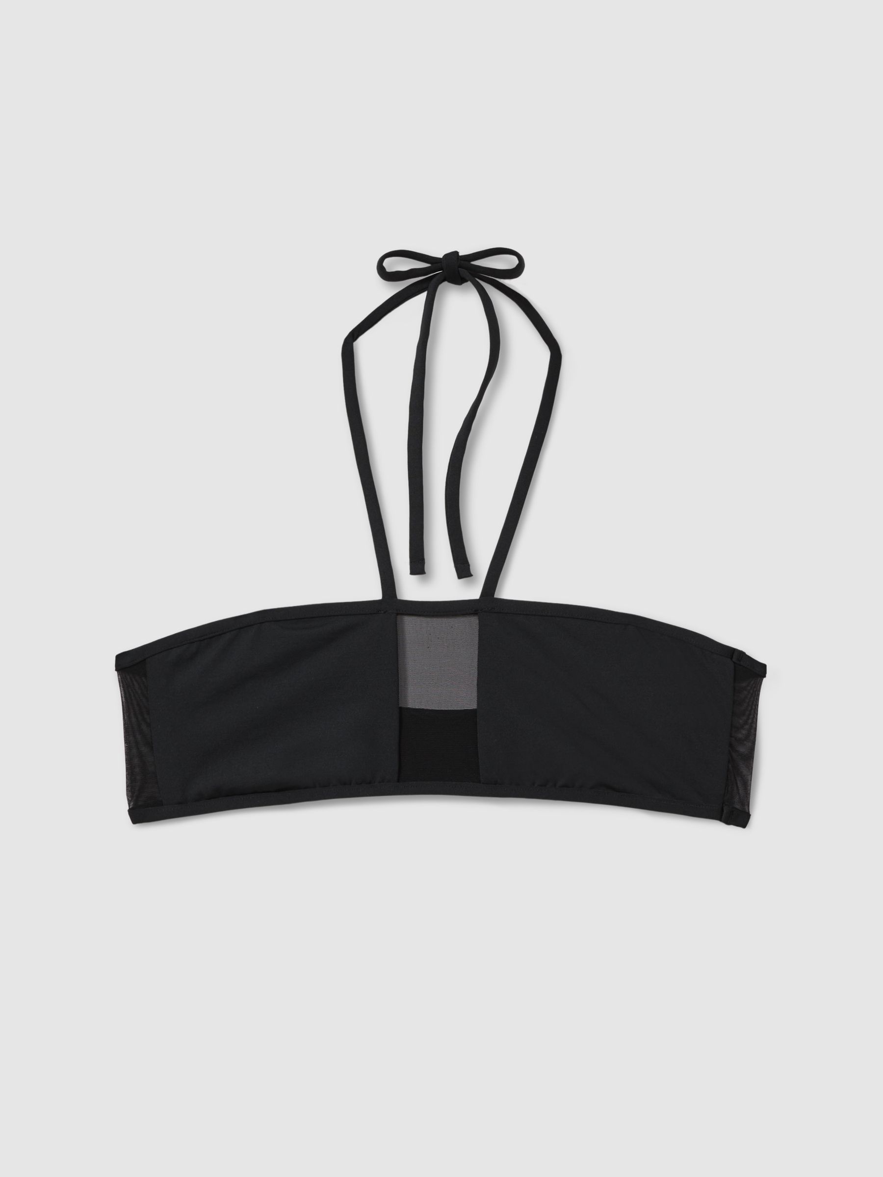 Calvin Klein Underwear Mesh Halterneck Bikini Top in Black - Image 1 of 2