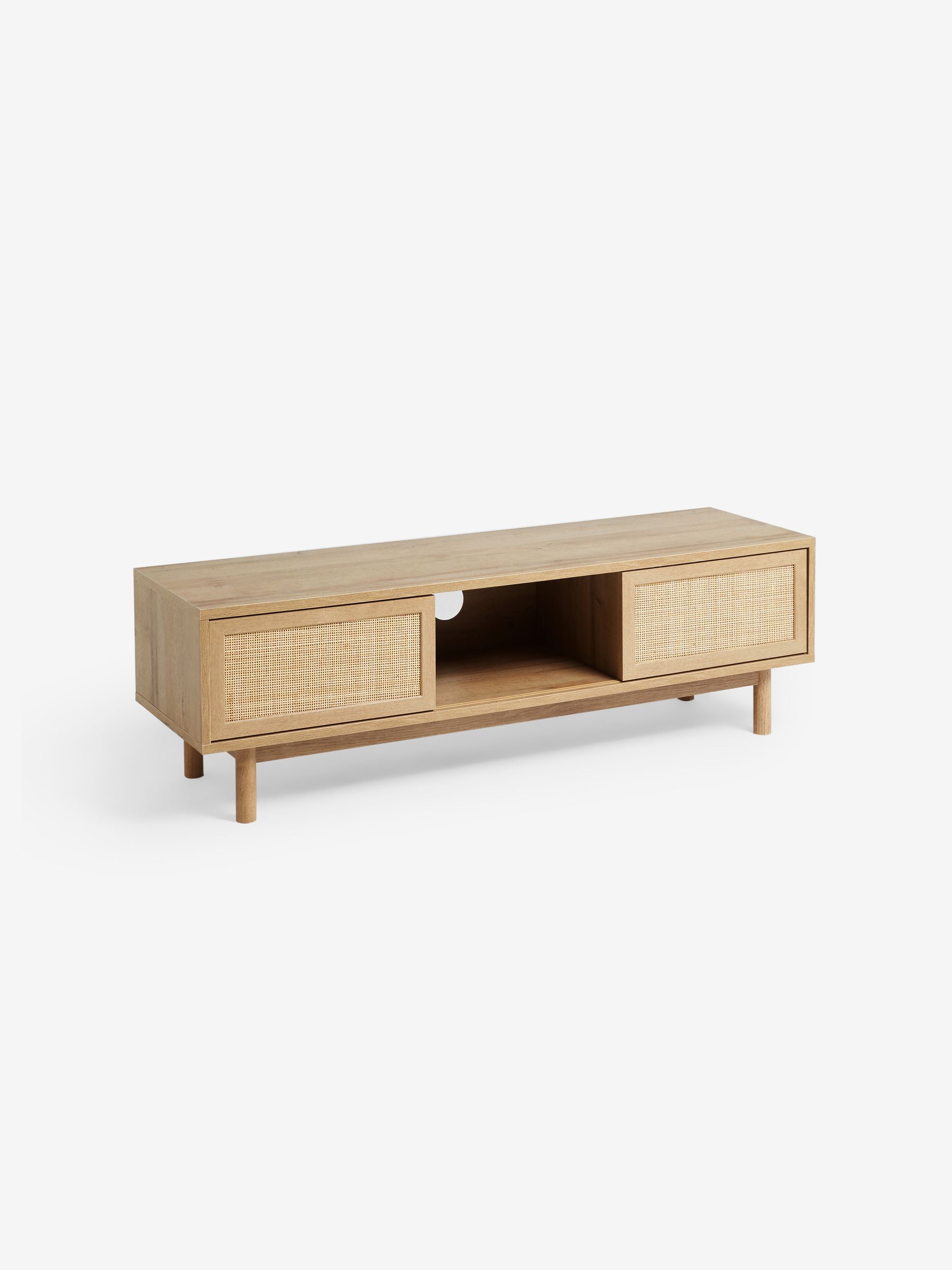 Pavia Rattan Wide Up to 50 Inch TV Unit in Oak Effect 1 - Image 4 of 5