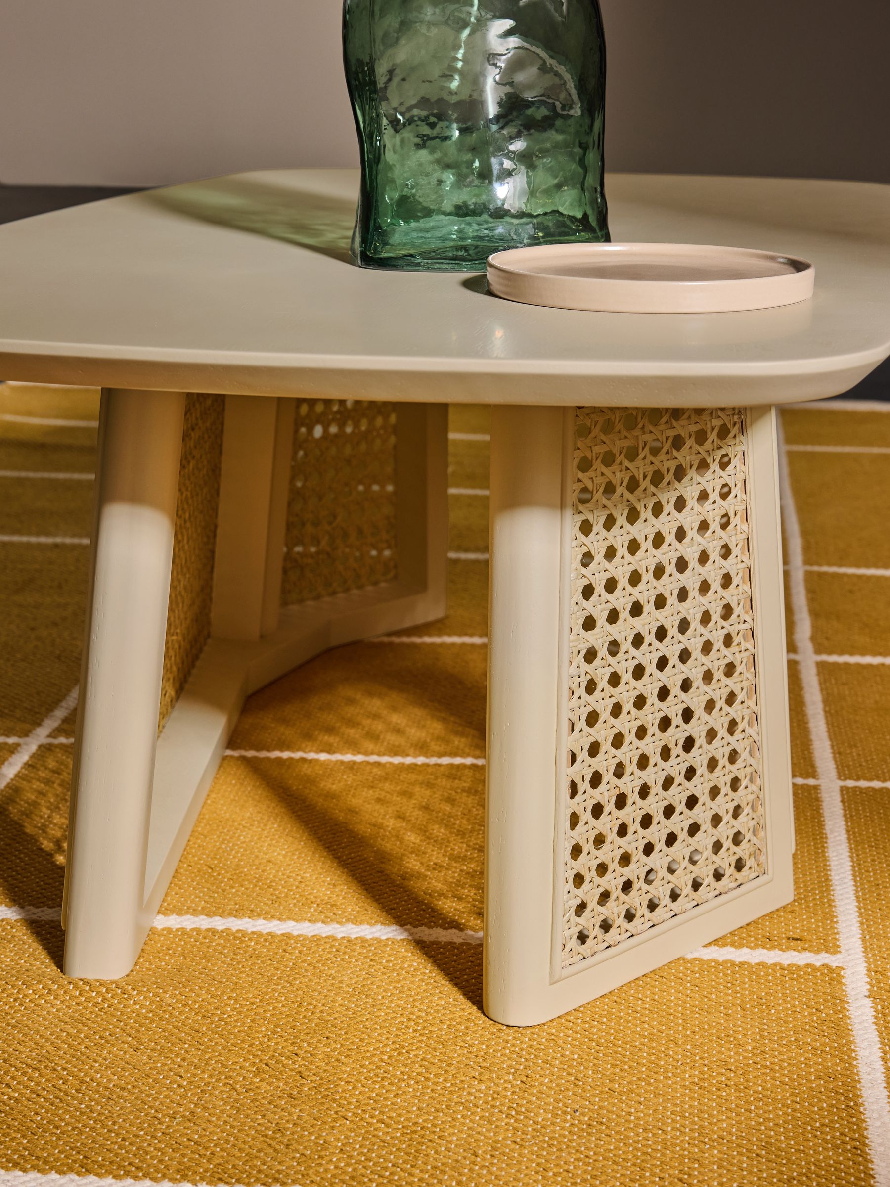 Luca Cane Coffee Table in Ecru White - Image 2 of 6