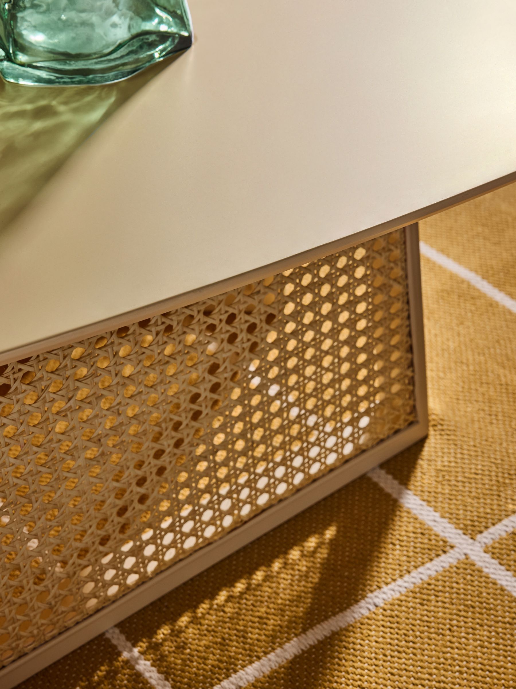 Luca Cane Coffee Table in Ecru White - Image 3 of 6