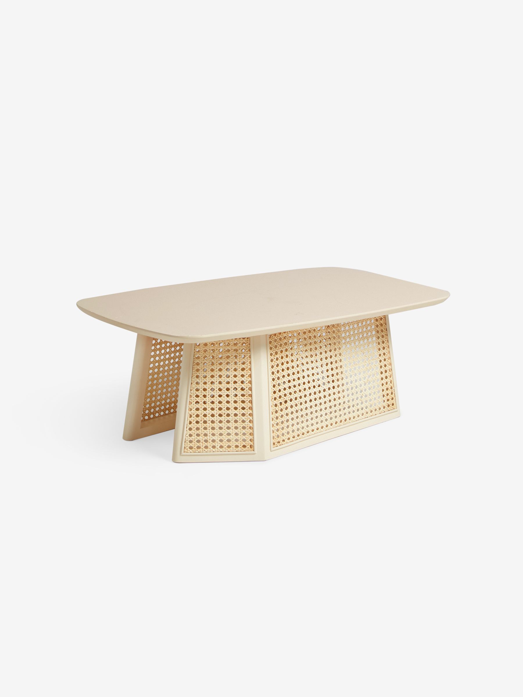 Luca Cane Coffee Table in Ecru White - Image 5 of 6